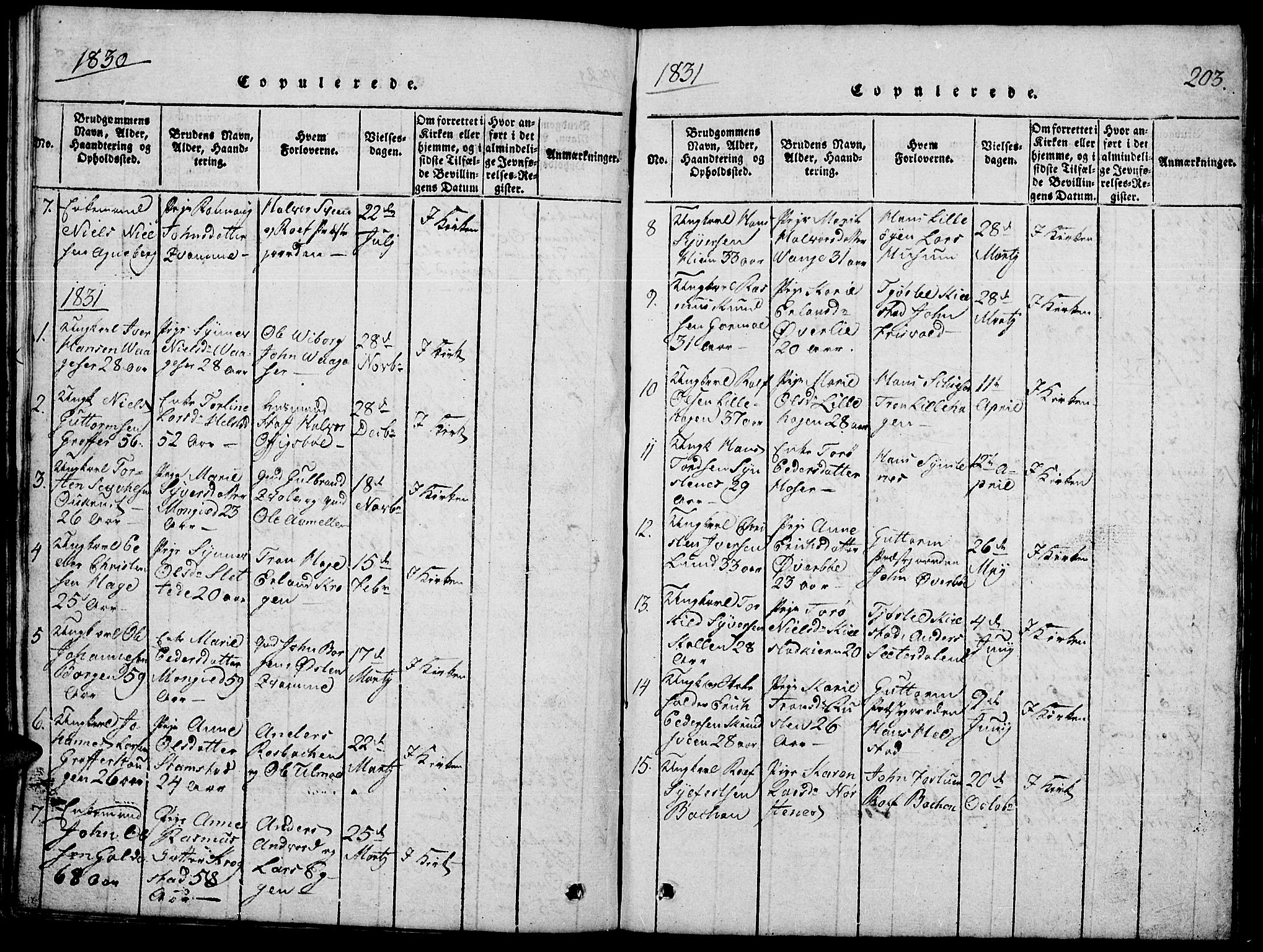 Lom prestekontor, SAH/PREST-070/L/L0001: Parish register (copy) no. 1, 1815-1836, p. 203