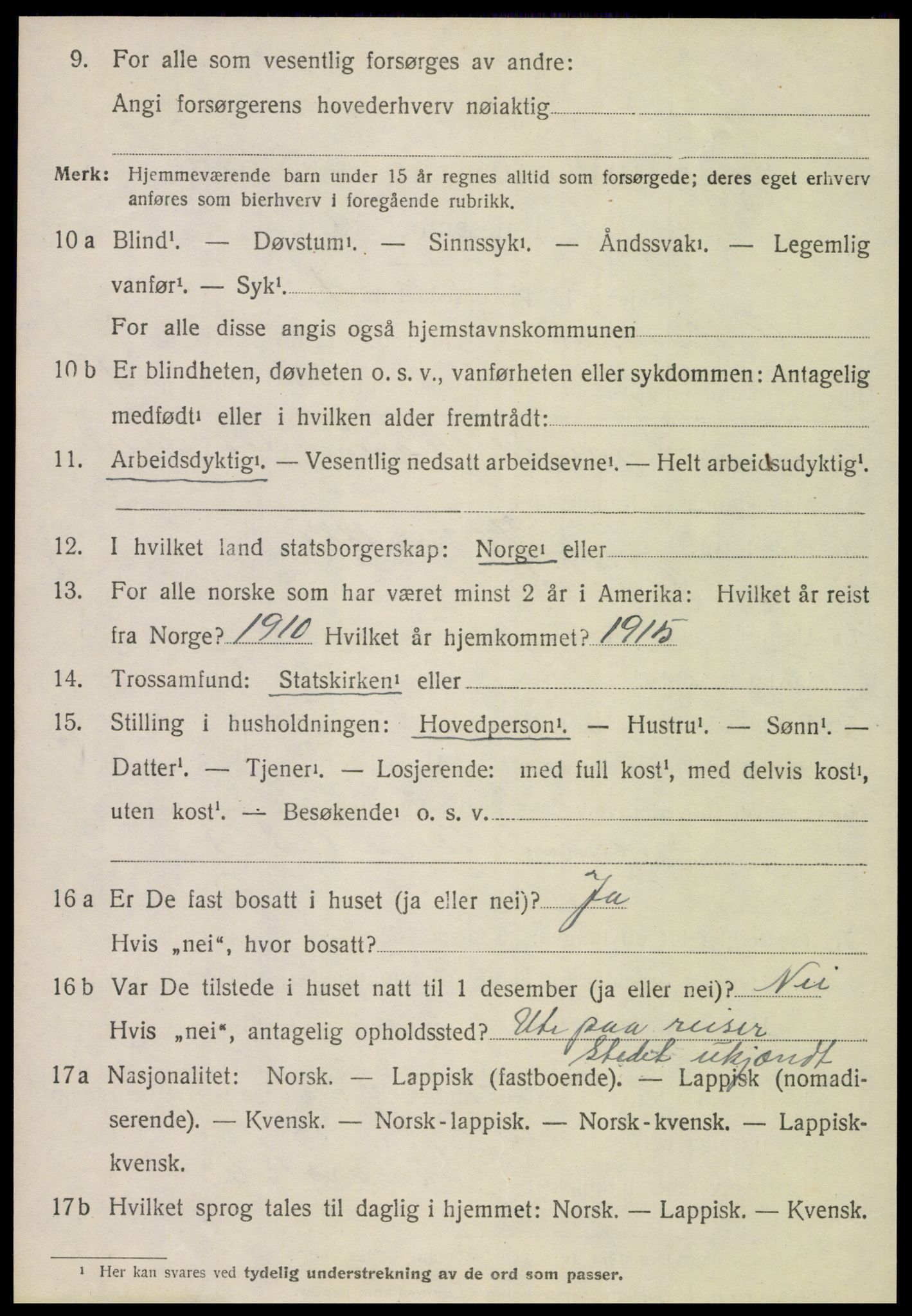 SAT, 1920 census for Gildeskål, 1920, p. 5043