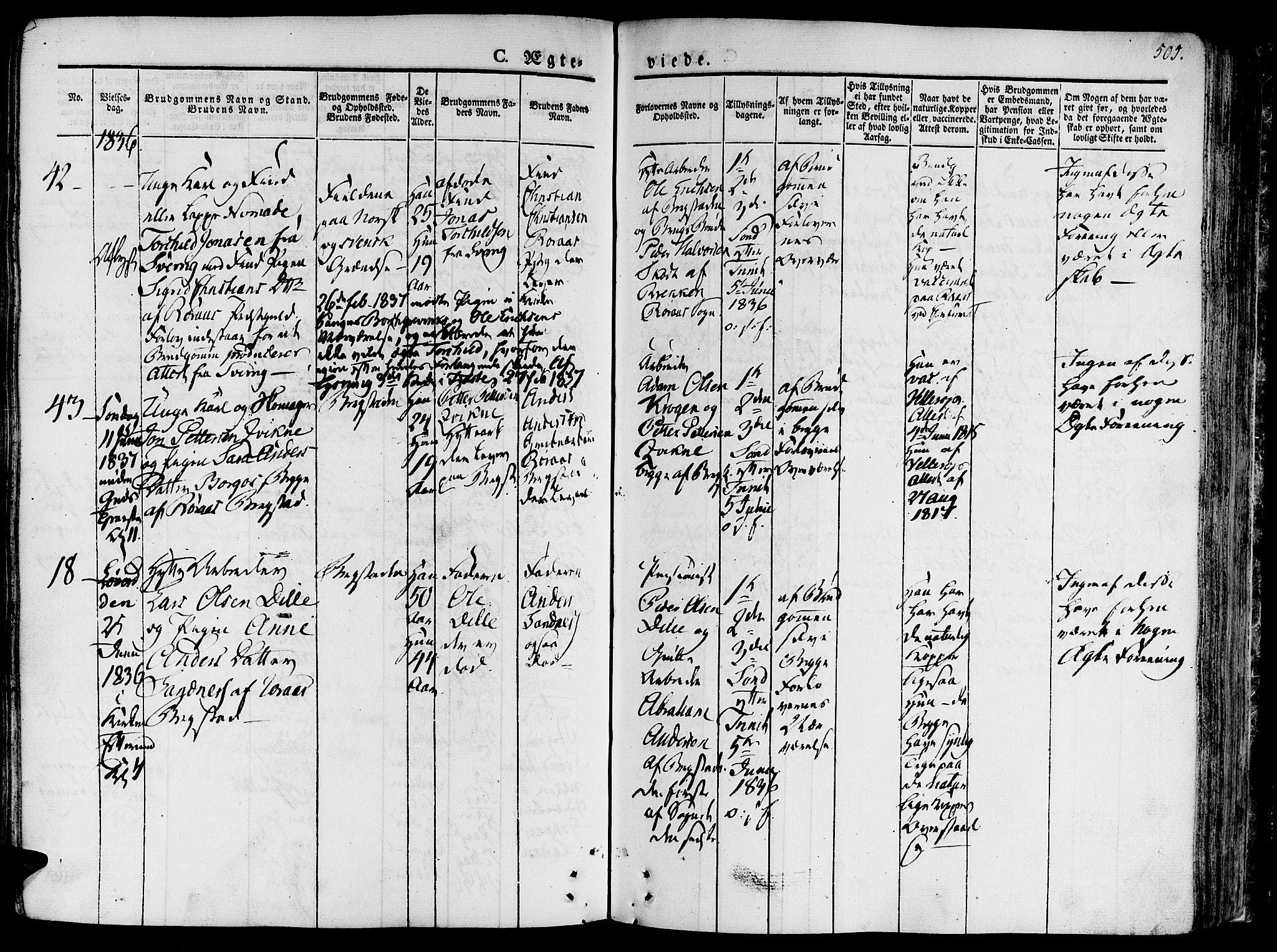 Ministerialprotokoller, klokkerbøker og fødselsregistre - Sør-Trøndelag, SAT/A-1456/681/L0930: Parish register (official) no. 681A08, 1829-1844, p. 505