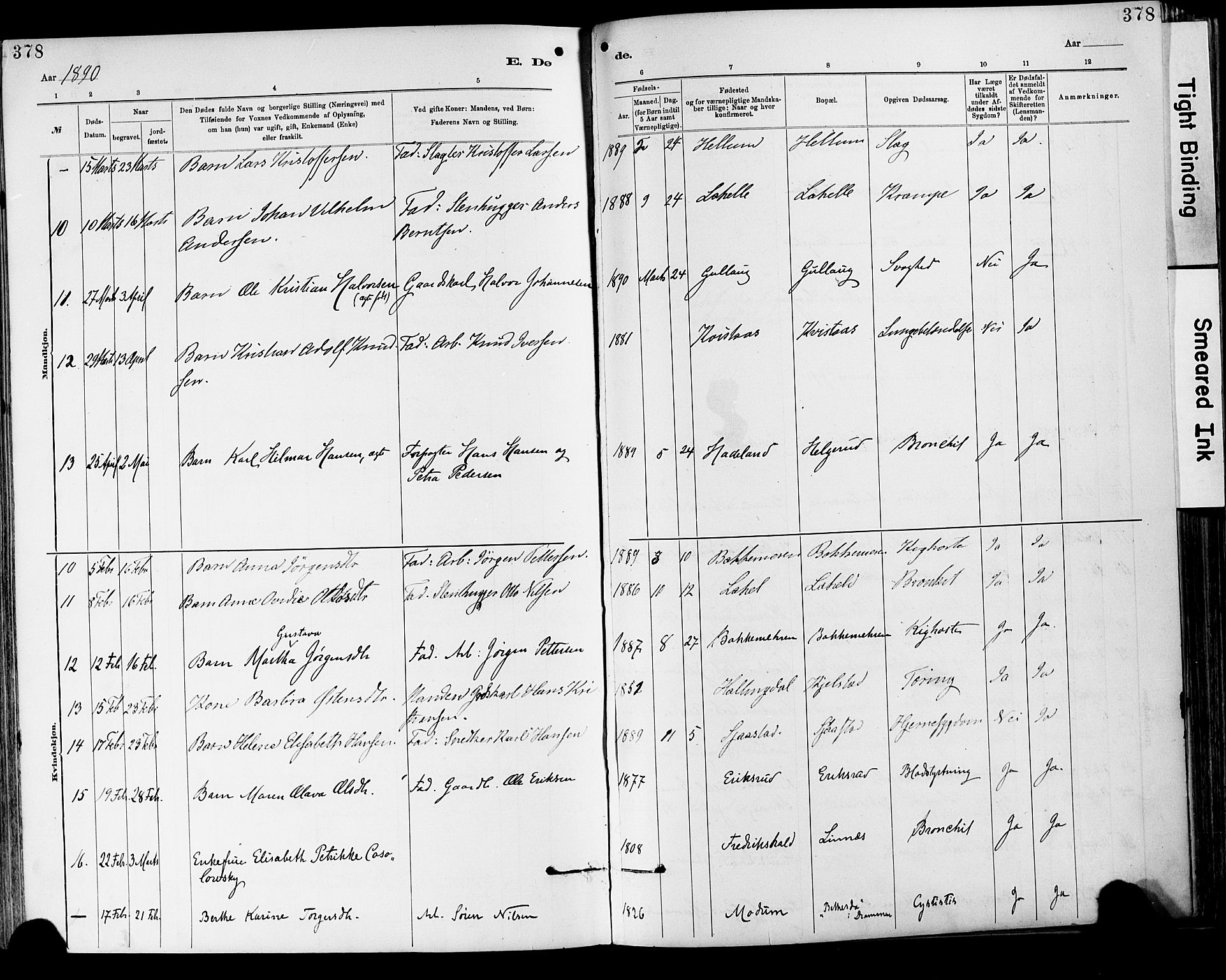 Lier kirkebøker, SAKO/A-230/F/Fa/L0015: Parish register (official) no. I 15, 1883-1894, p. 378