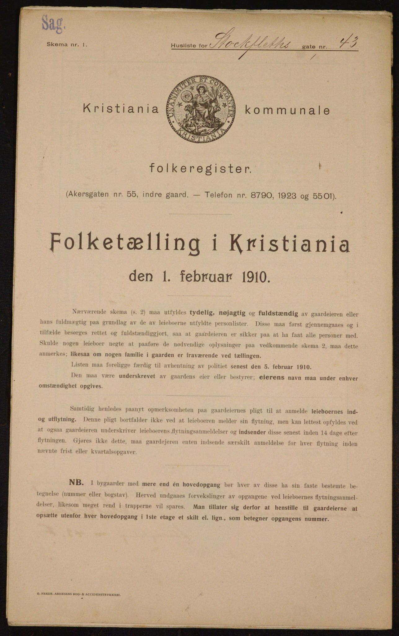 OBA, Municipal Census 1910 for Kristiania, 1910, p. 97192