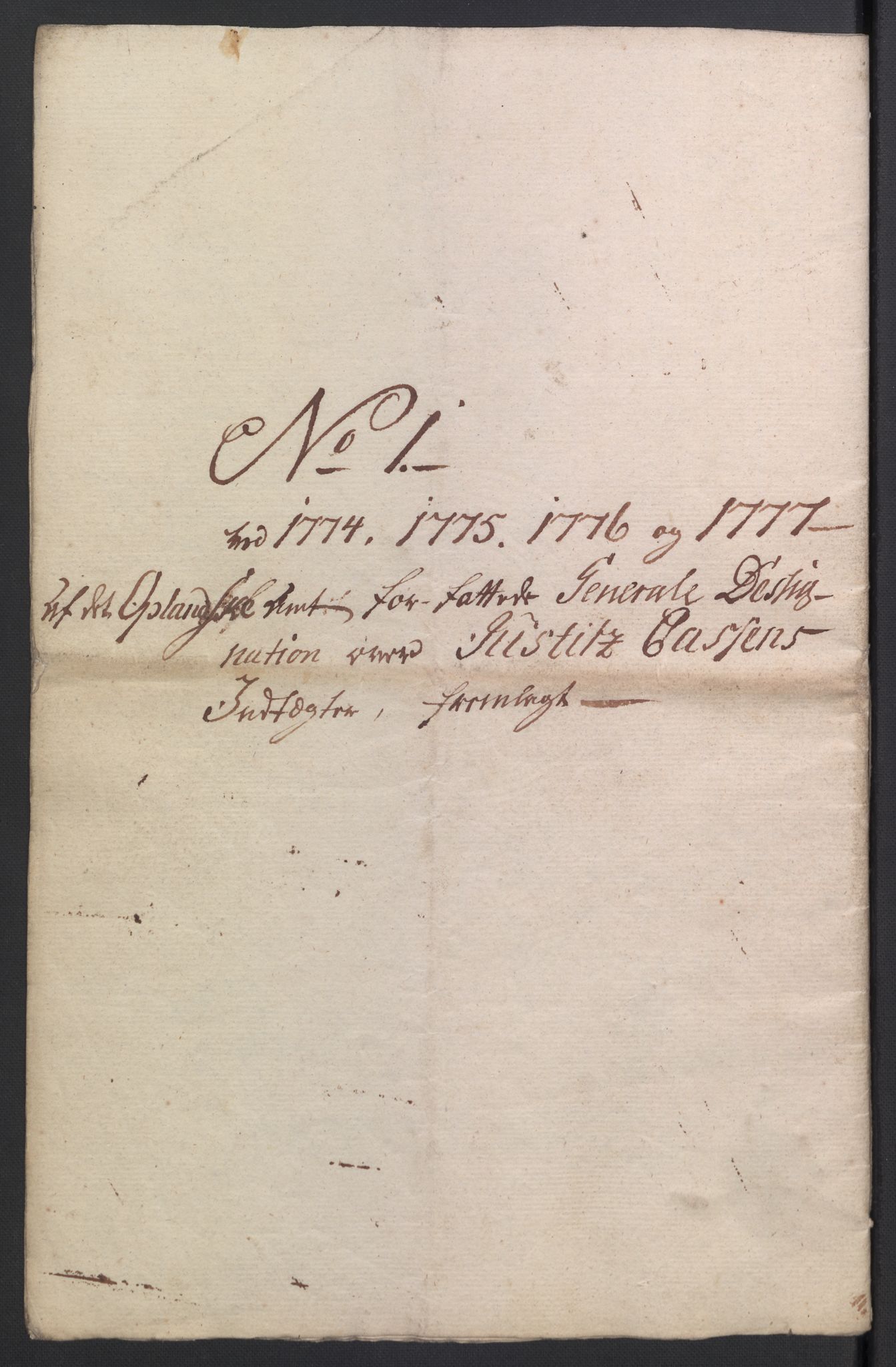 Rentekammeret inntil 1814, Reviderte regnskaper, Mindre regnskaper, AV/RA-EA-4068/Rb/L0014: Opplands amt, 1771-1779, p. 463