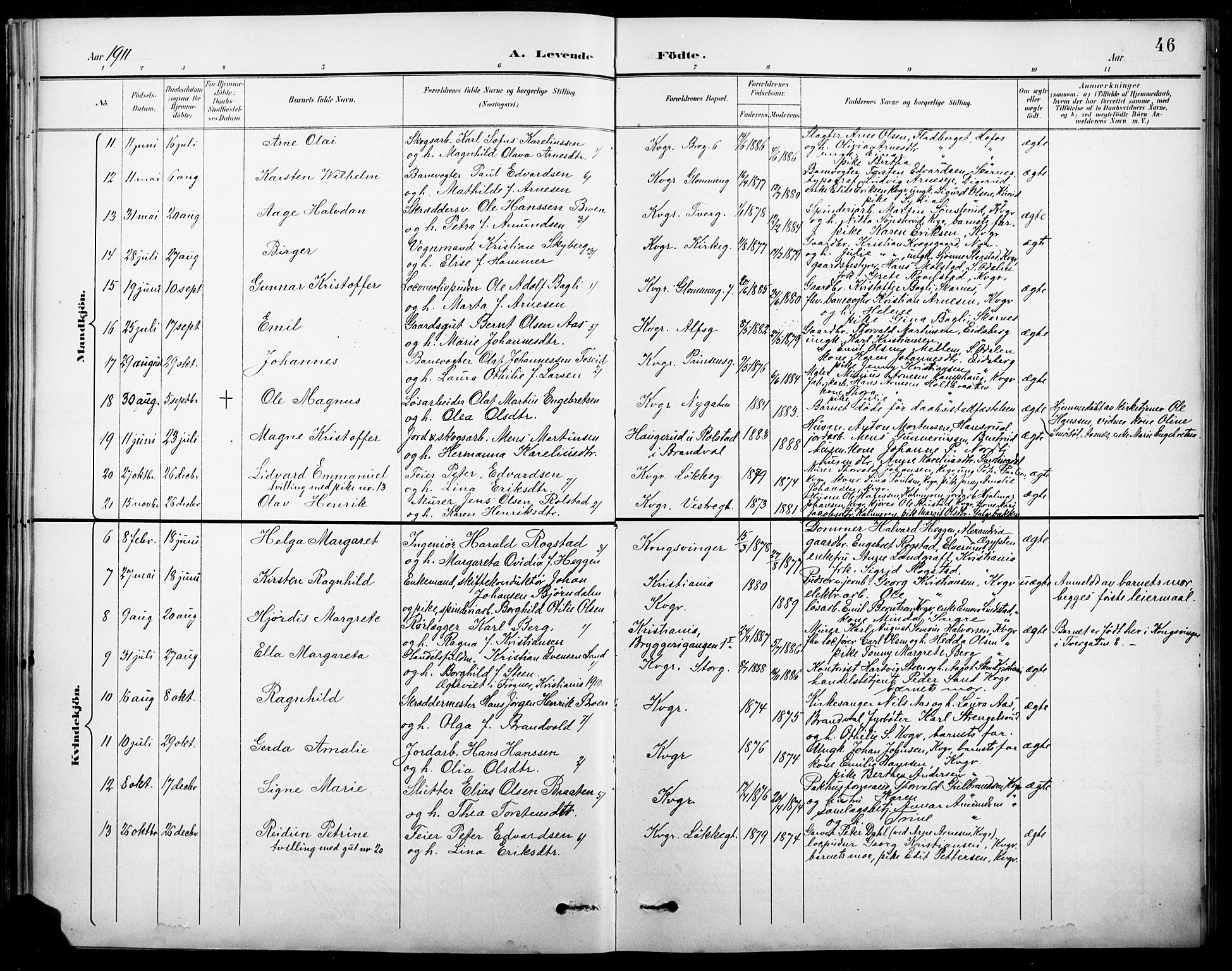 Vinger prestekontor, AV/SAH-PREST-024/H/Ha/Hab/L0005: Parish register (copy) no. 5, 1895-1920, p. 46