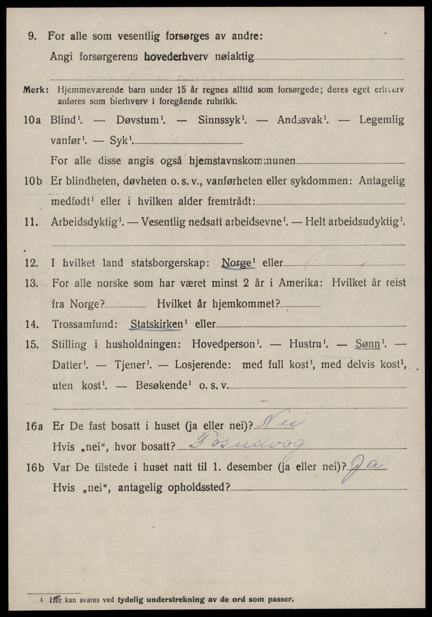 SAT, 1920 census for Vanylven, 1920, p. 3062