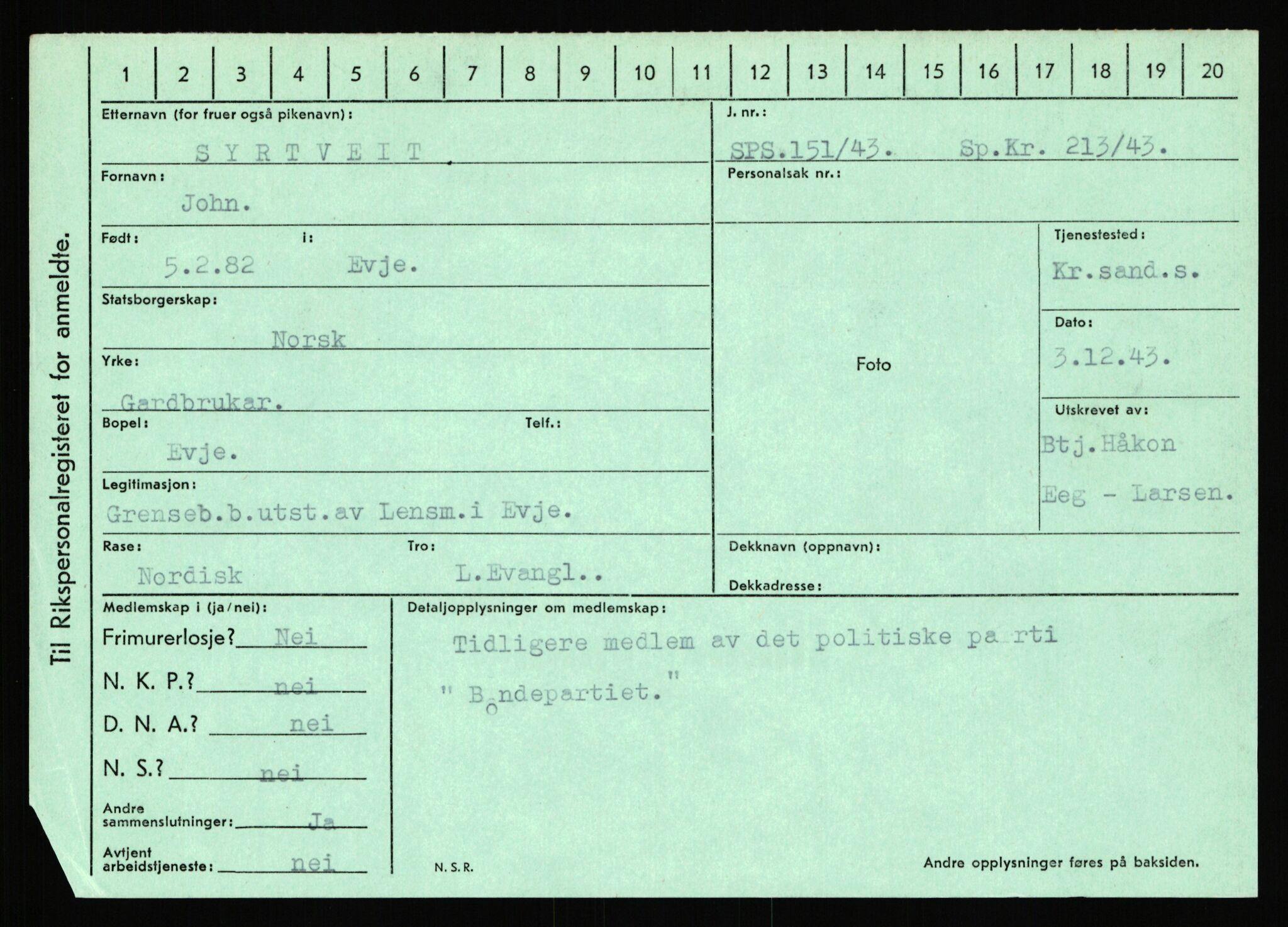 Statspolitiet - Hovedkontoret / Osloavdelingen, AV/RA-S-1329/C/Ca/L0015: Svea - Tøsse, 1943-1945, p. 688