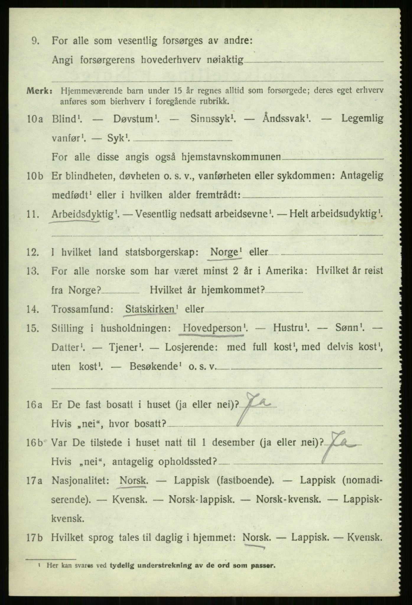 SATØ, 1920 census for Balsfjord, 1920, p. 3233