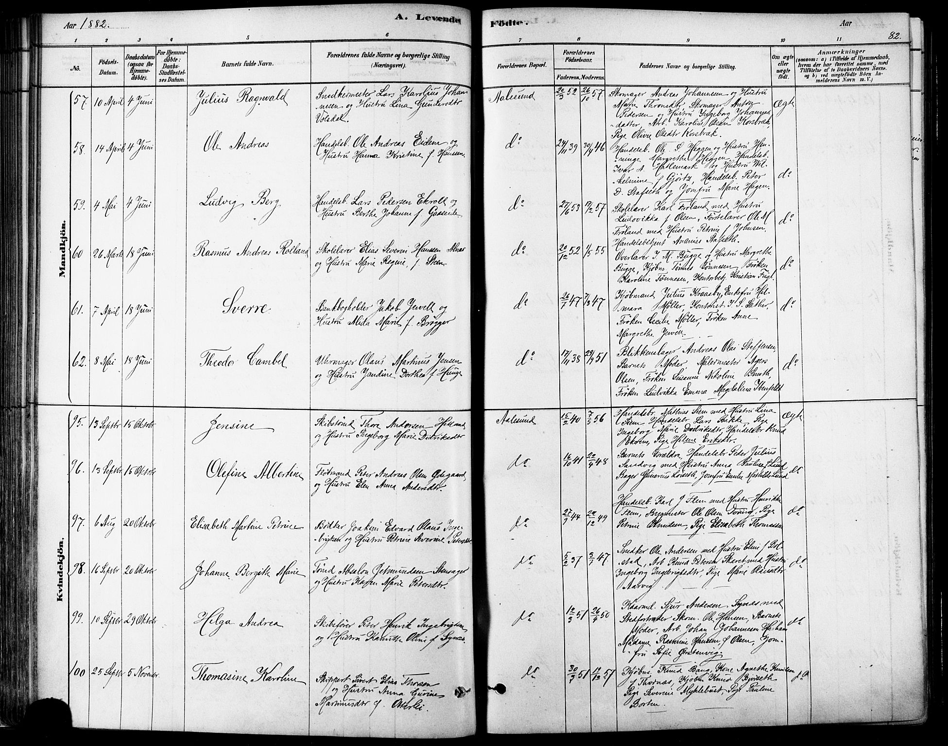 Ministerialprotokoller, klokkerbøker og fødselsregistre - Møre og Romsdal, SAT/A-1454/529/L0454: Parish register (official) no. 529A04, 1878-1885, p. 82