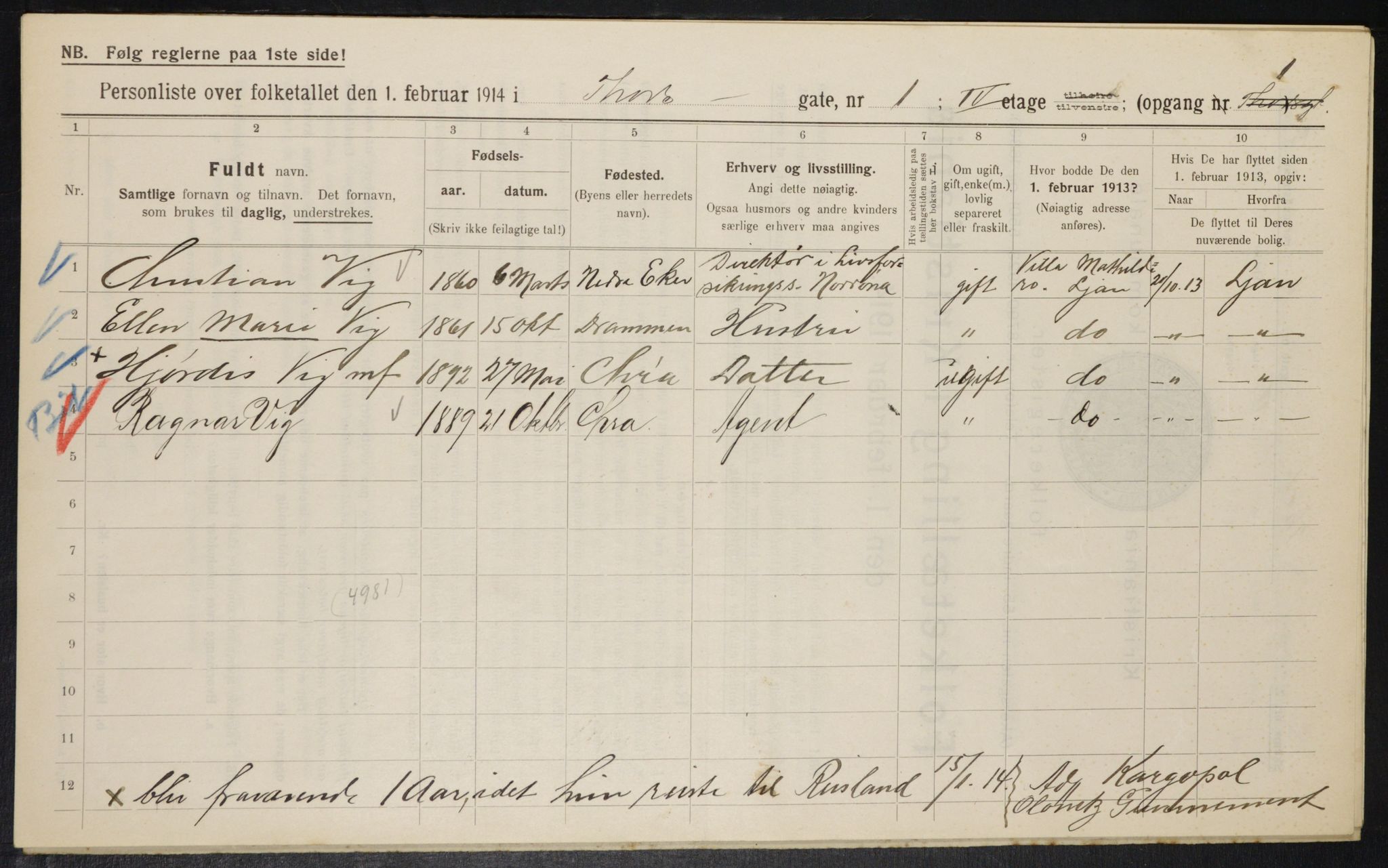 OBA, Municipal Census 1914 for Kristiania, 1914, p. 115148