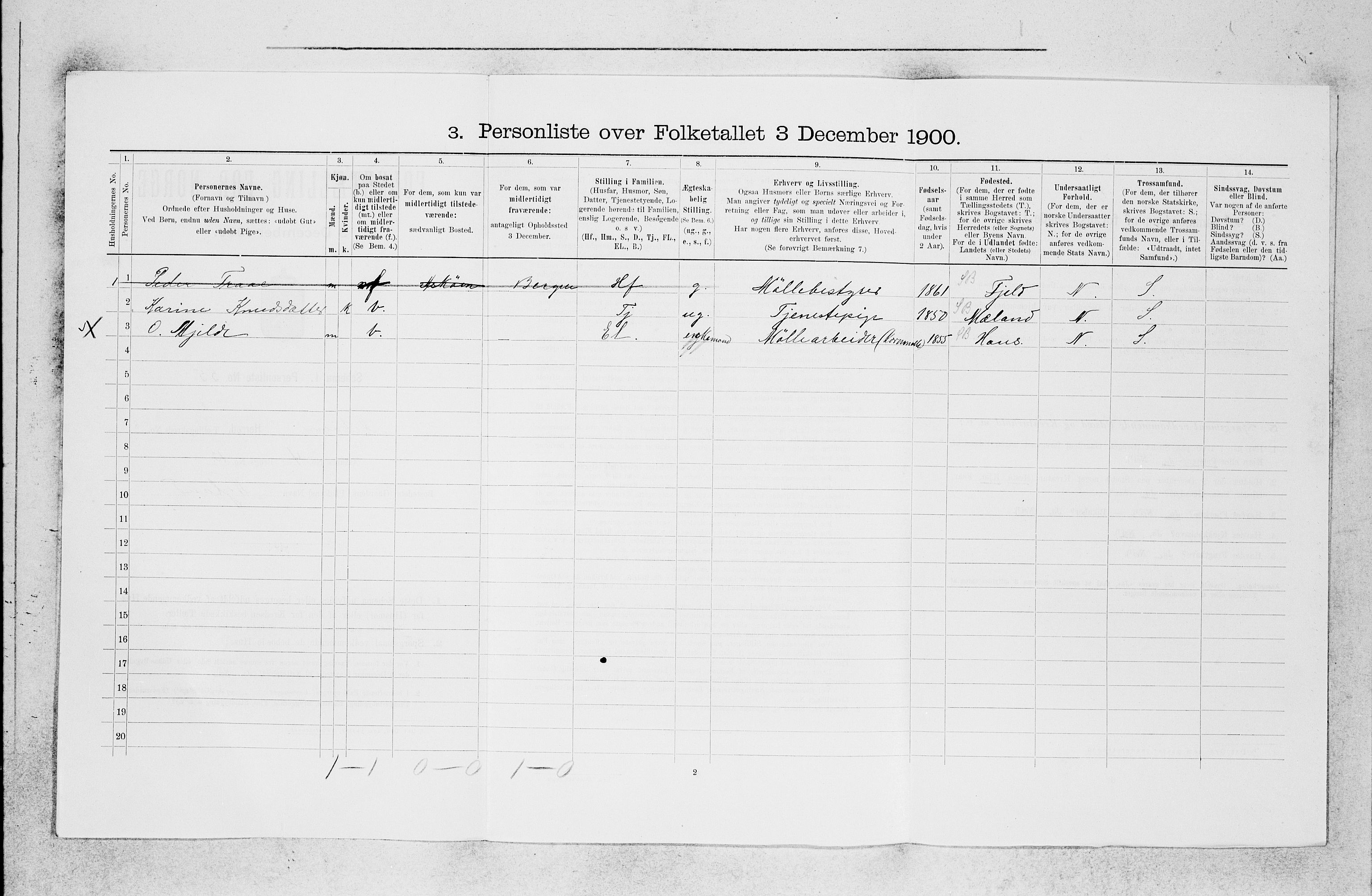 SAB, 1900 census for Askøy, 1900, p. 1150