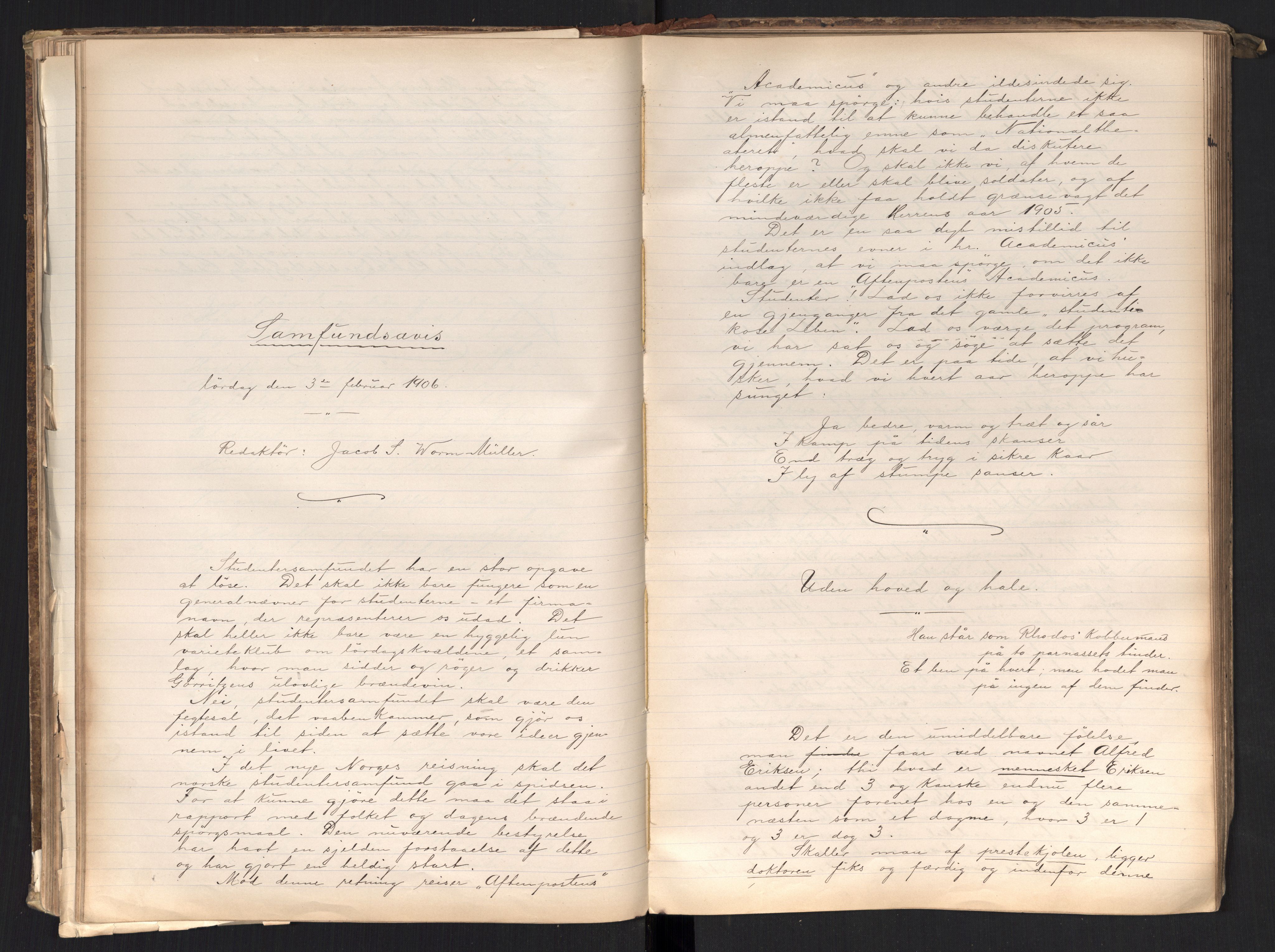 Det Norske Studentersamfund, AV/RA-PA-1322/X/Xa/L0017/0001: -- / Samfundsavisen (stort format), 1902-1904, p. 171