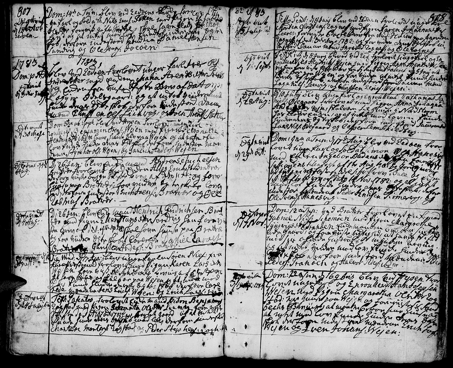 Ministerialprotokoller, klokkerbøker og fødselsregistre - Møre og Romsdal, SAT/A-1454/581/L0932: Parish register (official) no. 581A02, 1767-1823, p. 807-808