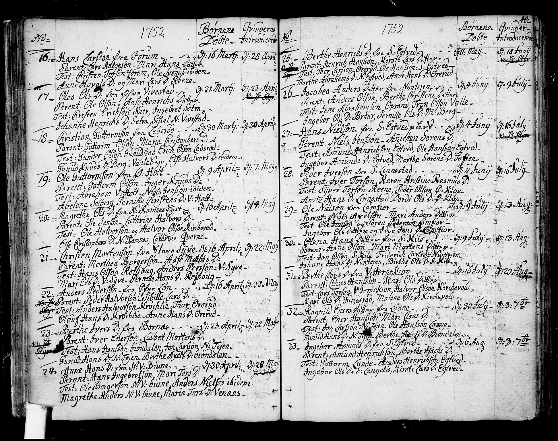 Ramnes kirkebøker, SAKO/A-314/F/Fa/L0001: Parish register (official) no. I 1, 1732-1774, p. 43