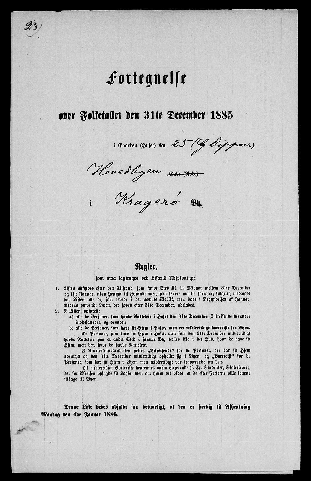 SAKO, 1885 census for 0801 Kragerø, 1885, p. 1077