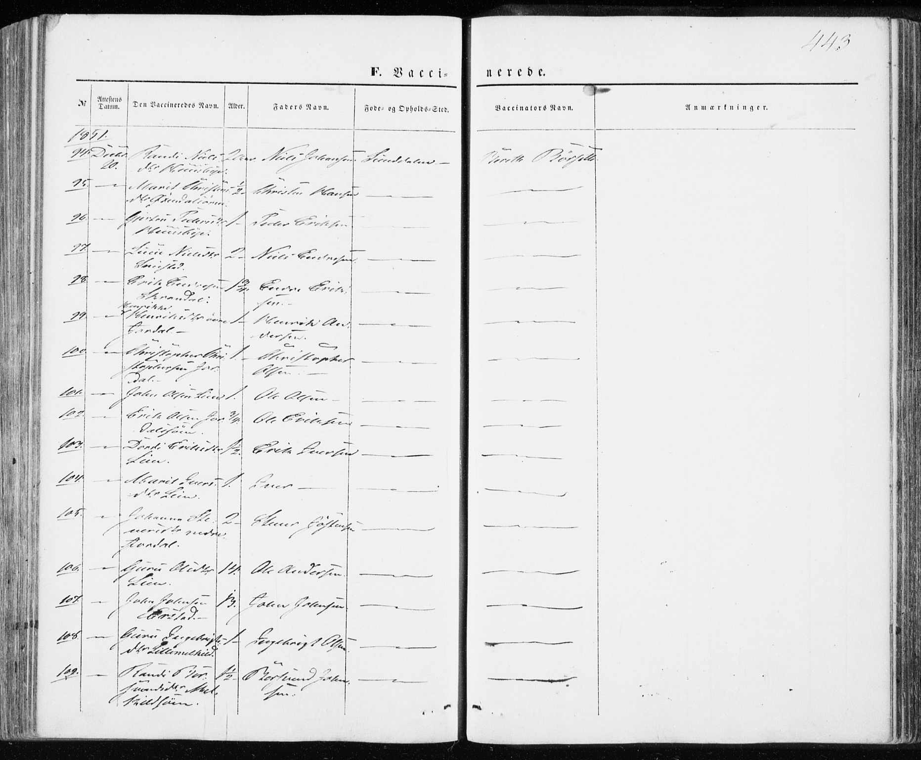 Ministerialprotokoller, klokkerbøker og fødselsregistre - Møre og Romsdal, SAT/A-1454/590/L1013: Parish register (official) no. 590A05, 1847-1877, p. 443