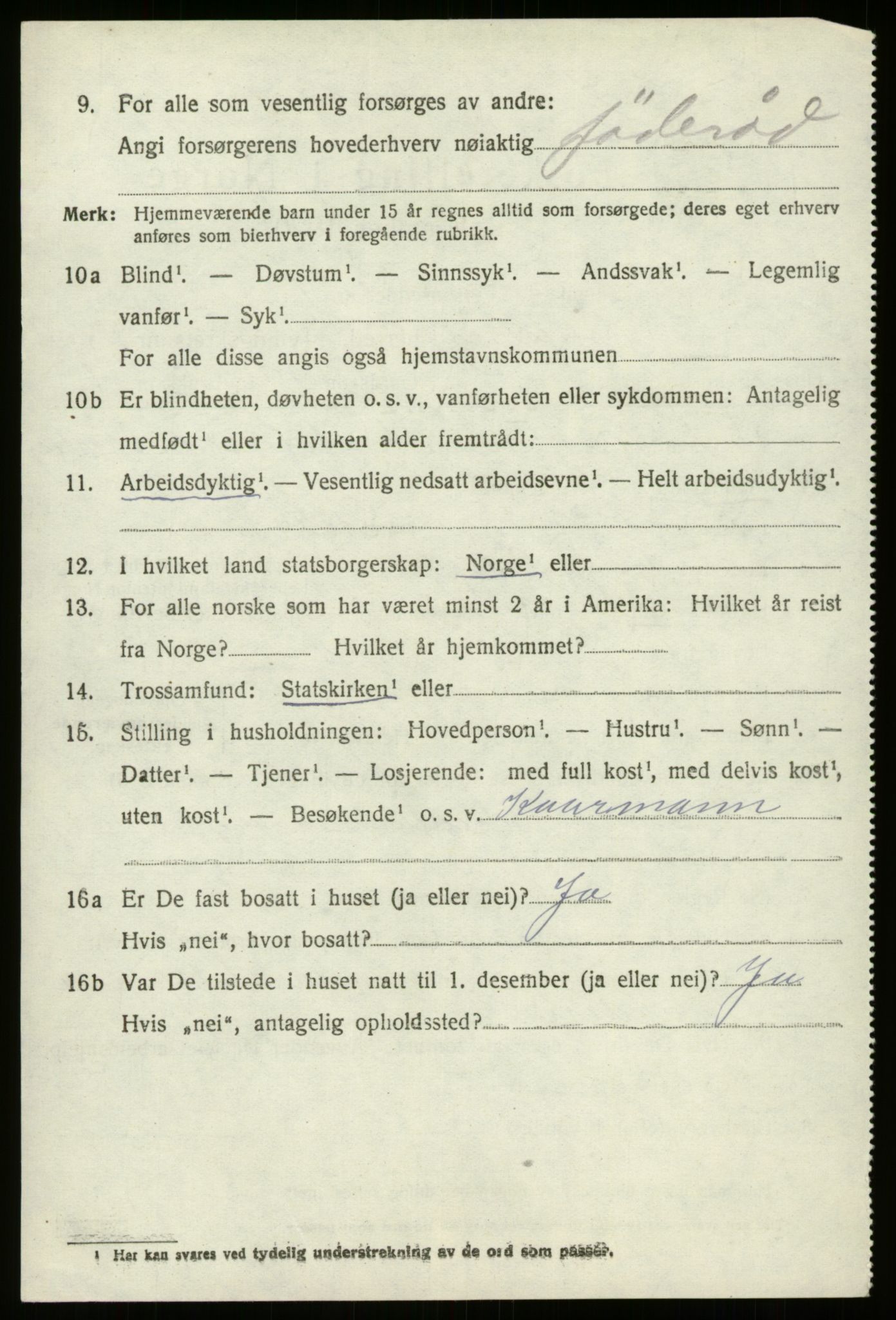 SAB, 1920 census for Gloppen, 1920, p. 4559