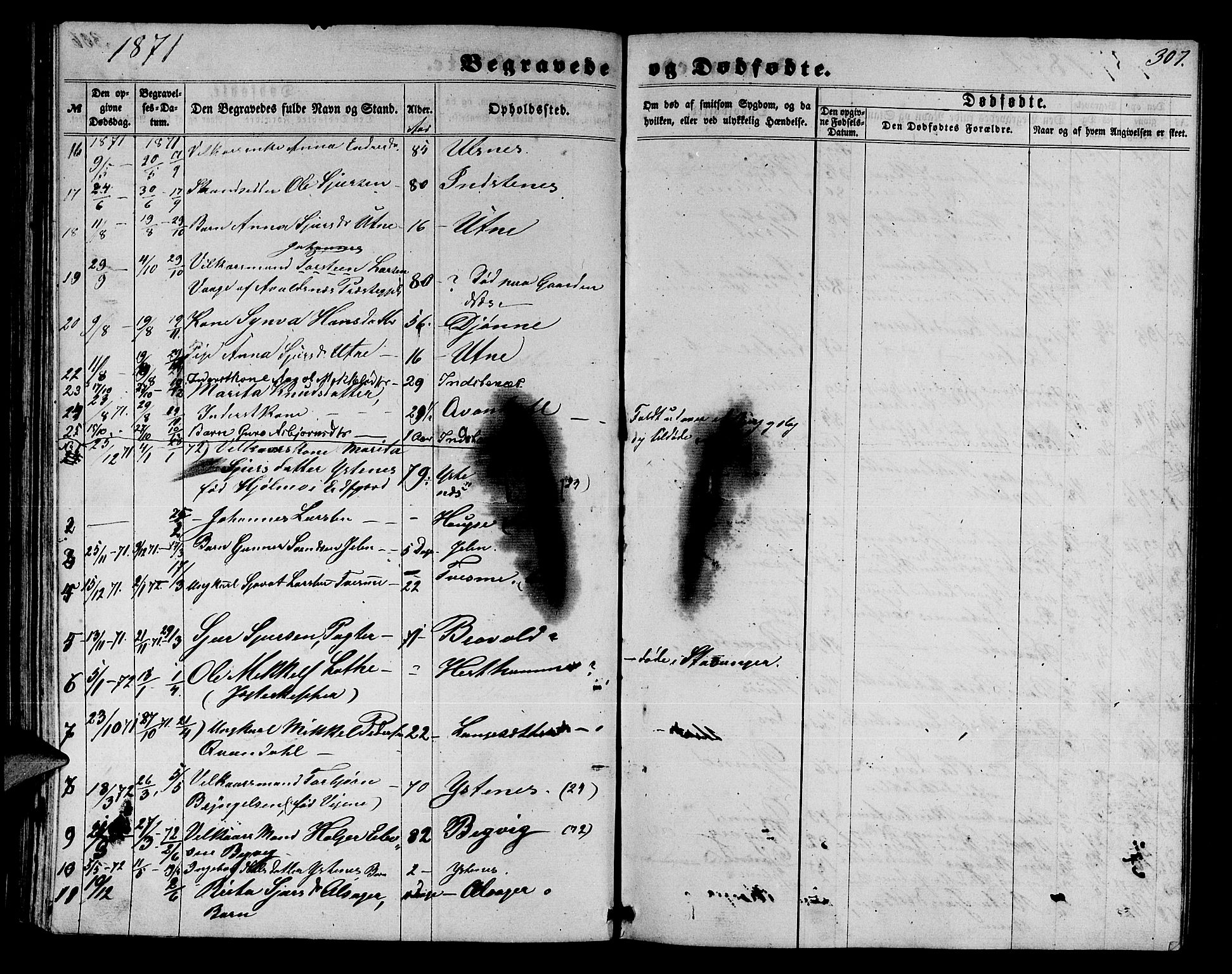 Ullensvang sokneprestembete, SAB/A-78701/H/Hab: Parish register (copy) no. E 6, 1857-1886, p. 307