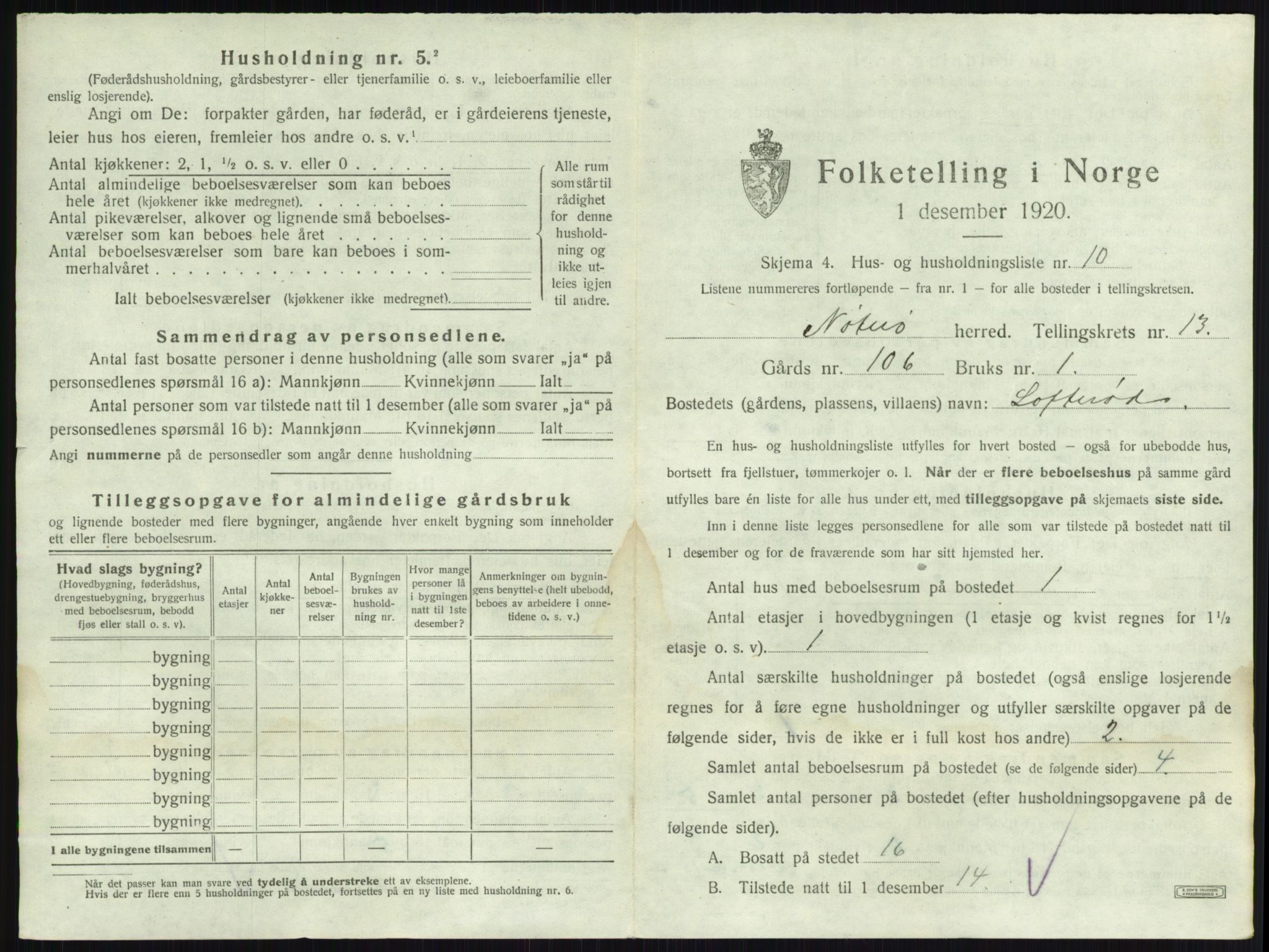 SAKO, 1920 census for Nøtterøy, 1920, p. 2576