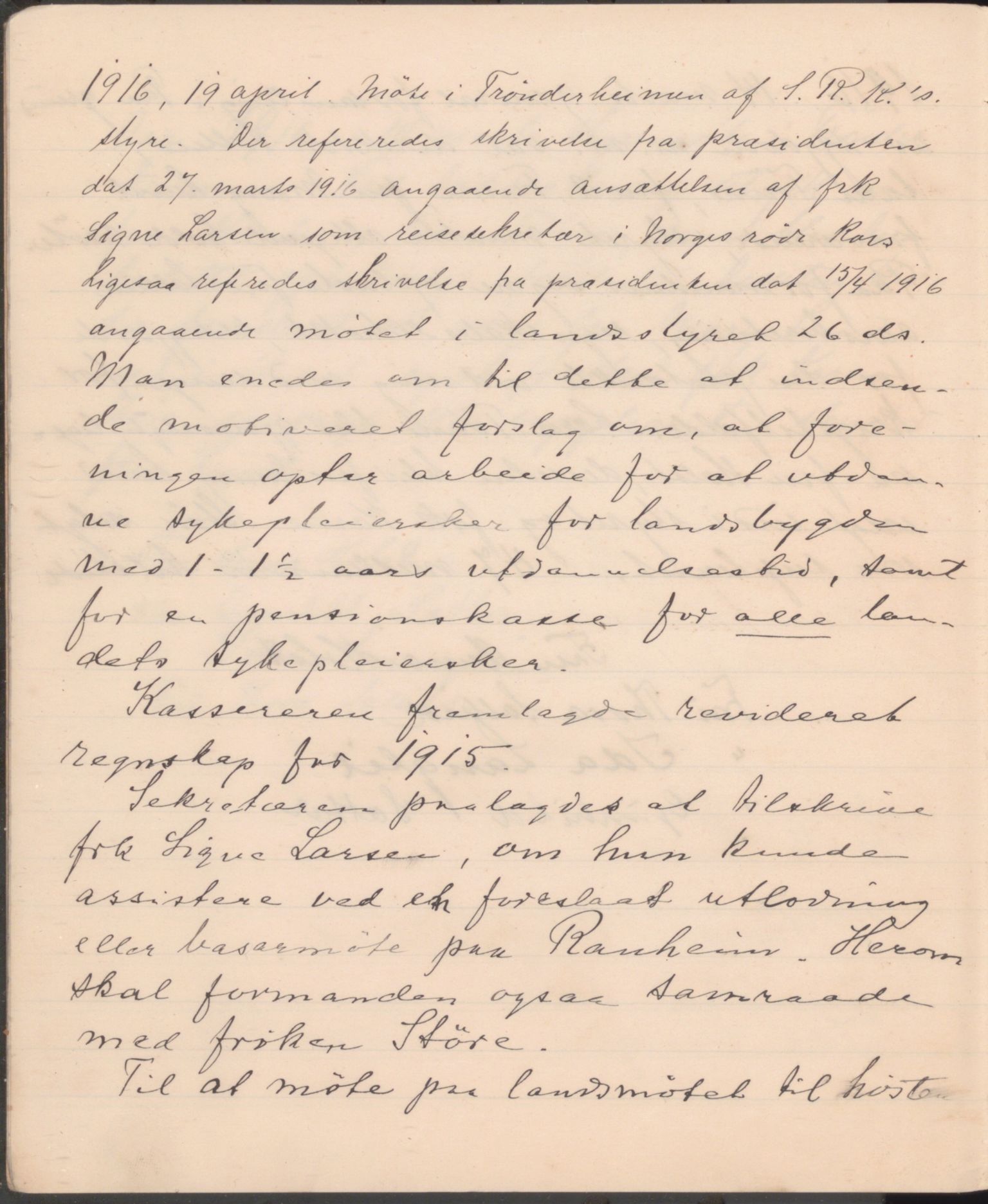 Trondheim Røde Kors, TRKO/PA-1204/A/Ab/L0001: Forhandlingsprotokoll for styret Strinda Røde Kors, 1914-1925, p. 8