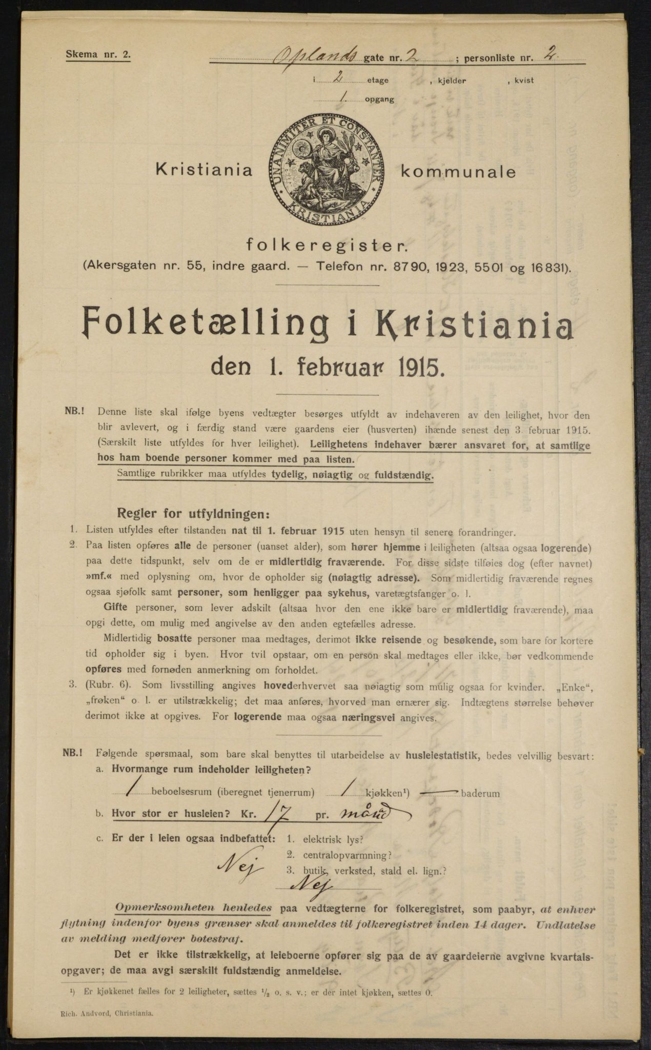 OBA, Municipal Census 1915 for Kristiania, 1915, p. 75238