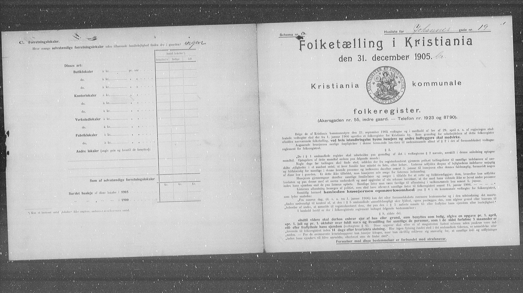 OBA, Municipal Census 1905 for Kristiania, 1905, p. 24808