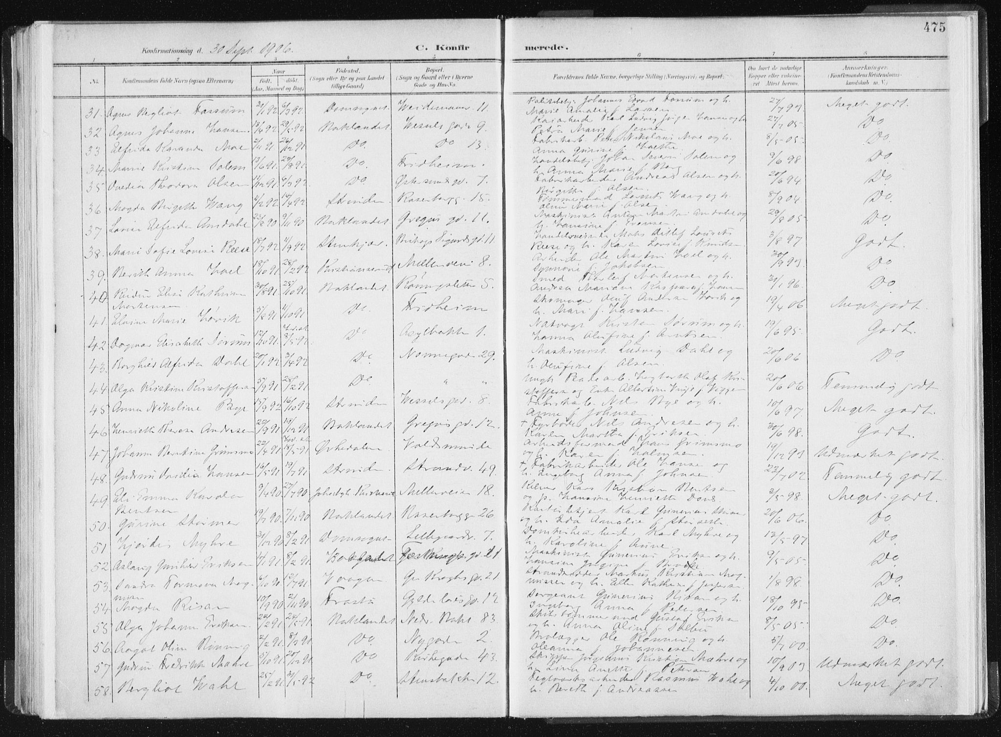 Ministerialprotokoller, klokkerbøker og fødselsregistre - Sør-Trøndelag, AV/SAT-A-1456/604/L0200: Parish register (official) no. 604A20II, 1901-1908, p. 475