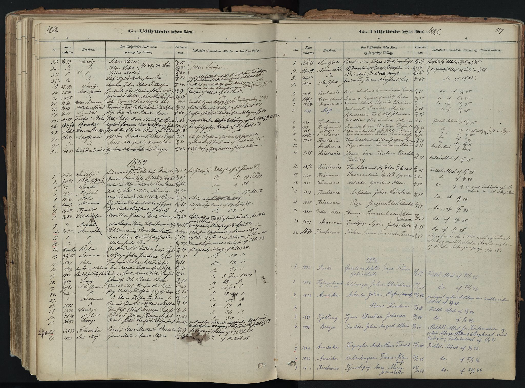 Hof kirkebøker, AV/SAKO-A-64/F/Fa/L0007: Parish register (official) no. I 7, 1878-1940, p. 357