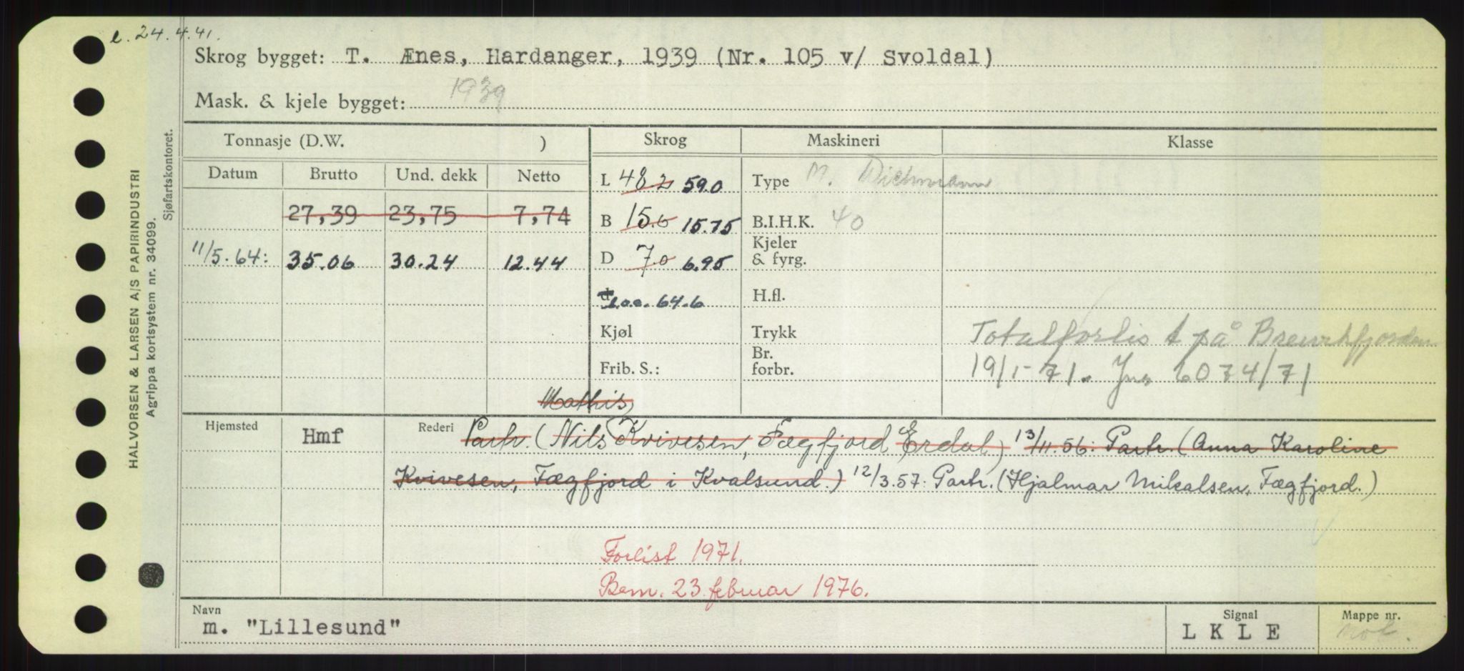 Sjøfartsdirektoratet med forløpere, Skipsmålingen, RA/S-1627/H/Hd/L0023: Fartøy, Lia-Løv, p. 73