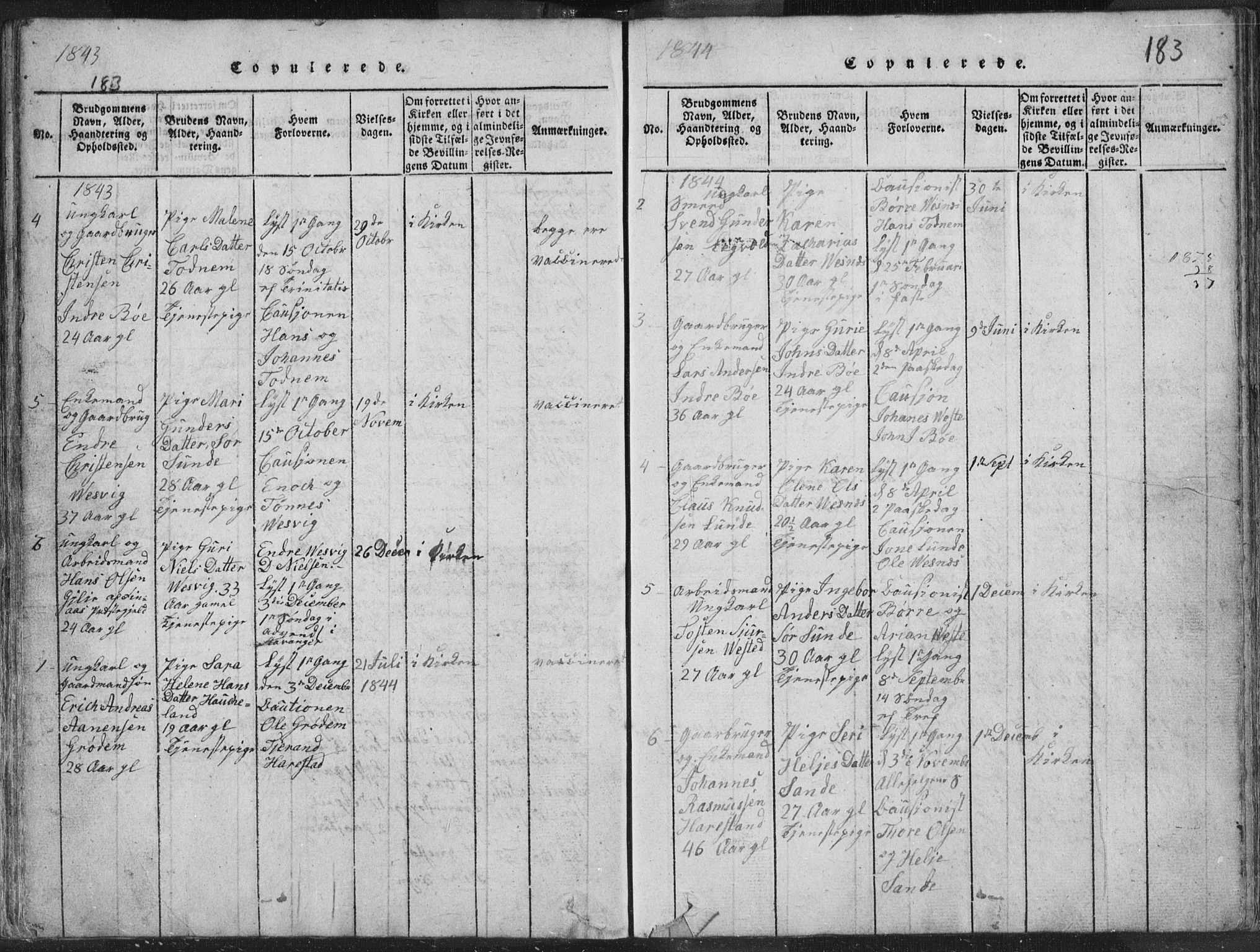 Hetland sokneprestkontor, AV/SAST-A-101826/30/30BA/L0001: Parish register (official) no. A 1, 1816-1856, p. 183