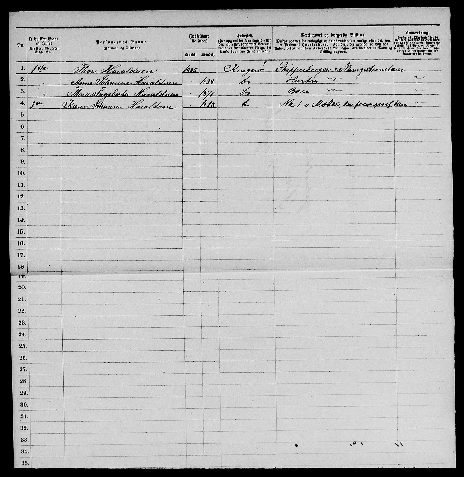 SAKO, 1885 census for 0801 Kragerø, 1885, p. 617