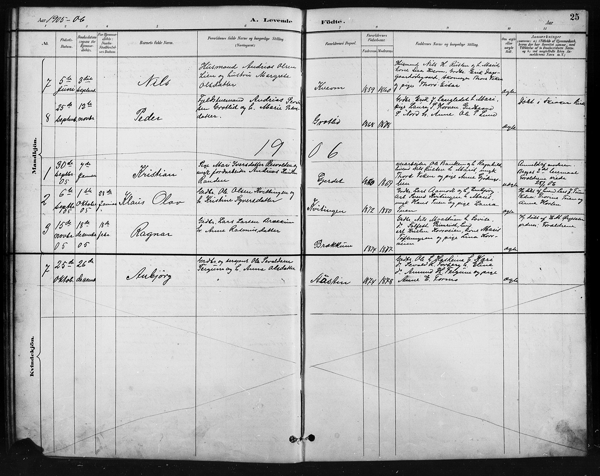 Skjåk prestekontor, SAH/PREST-072/H/Ha/Hab/L0004: Parish register (copy) no. 4, 1895-1921, p. 25