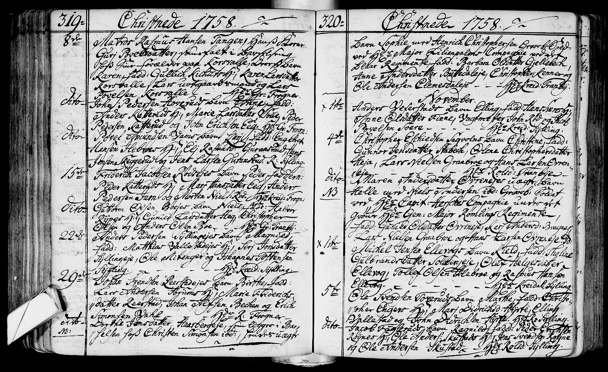 Lier kirkebøker, AV/SAKO-A-230/F/Fa/L0004: Parish register (official) no. I 4, 1749-1764, p. 319-320