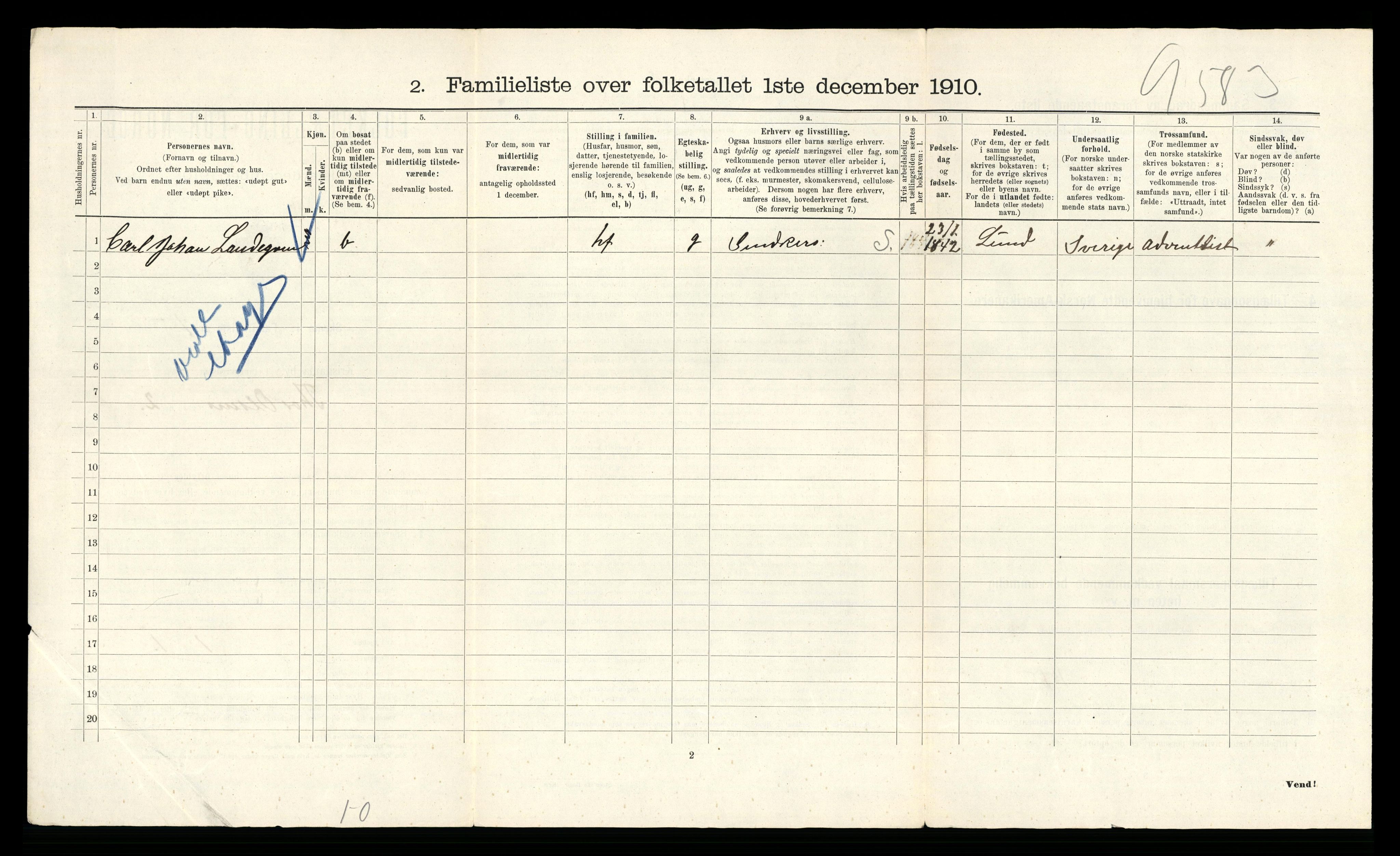 RA, 1910 census for Kristiania, 1910, p. 104982