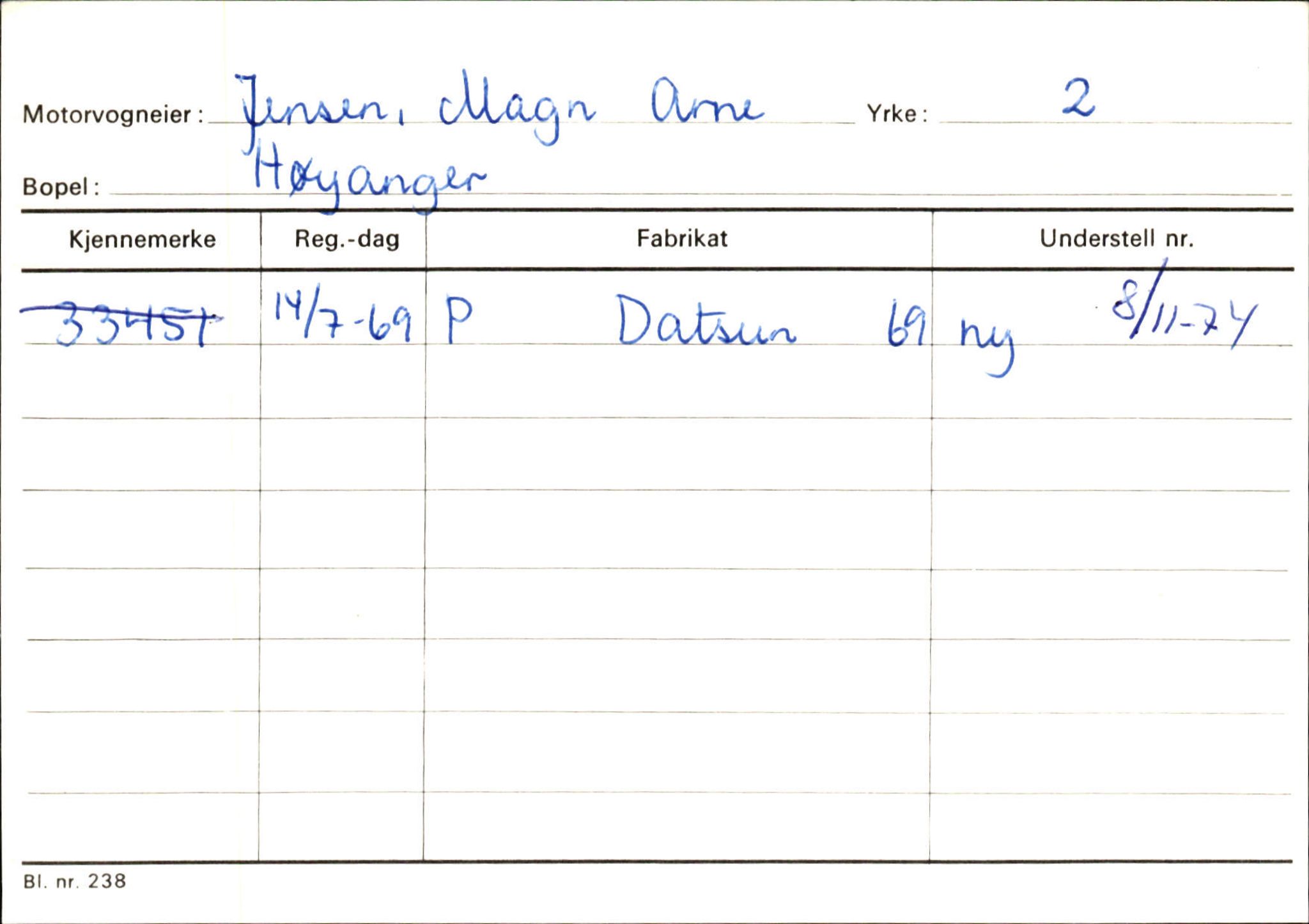 Statens vegvesen, Sogn og Fjordane vegkontor, AV/SAB-A-5301/4/F/L0130: Eigarregister Eid T-Å. Høyanger A-O, 1945-1975, p. 1676