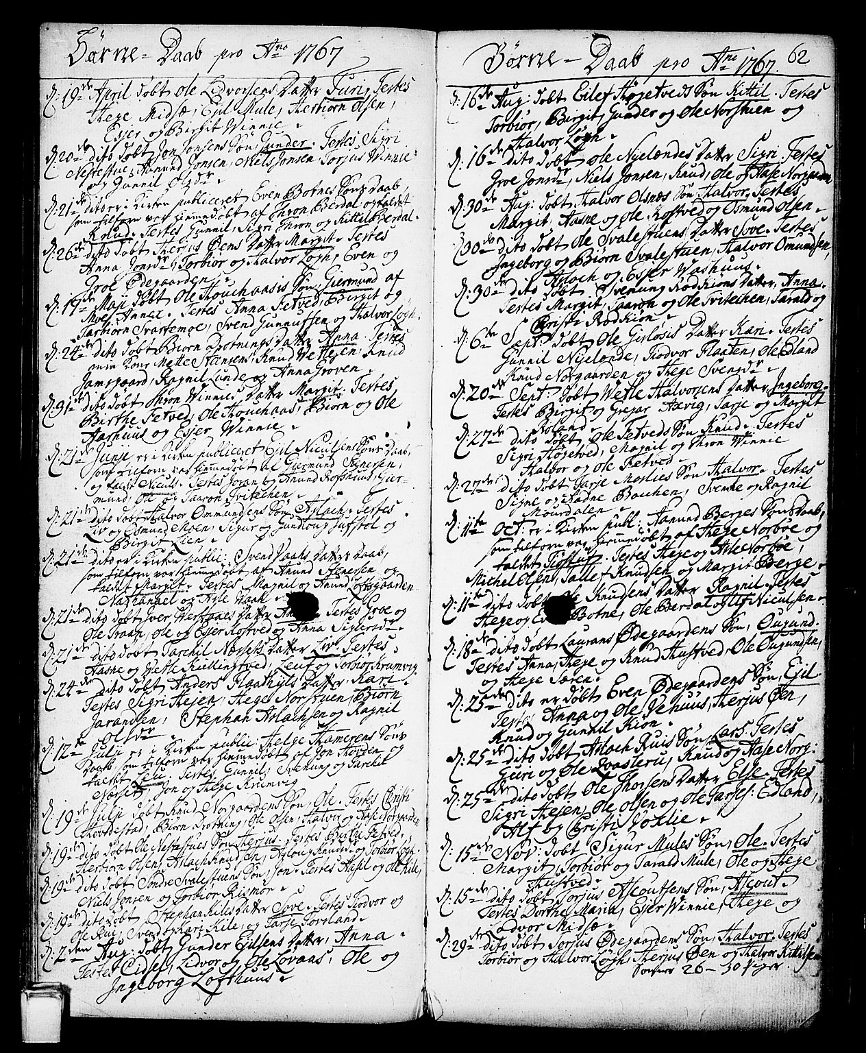 Vinje kirkebøker, SAKO/A-312/F/Fa/L0002: Parish register (official) no. I 2, 1767-1814, p. 62