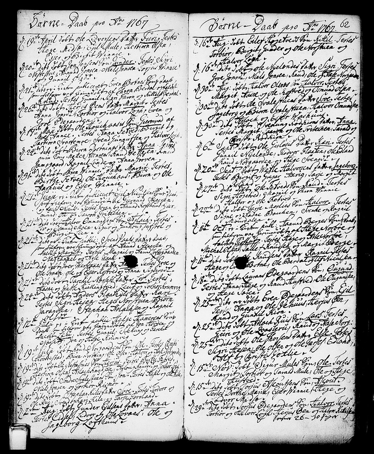 Vinje kirkebøker, AV/SAKO-A-312/F/Fa/L0002: Parish register (official) no. I 2, 1767-1814, p. 62