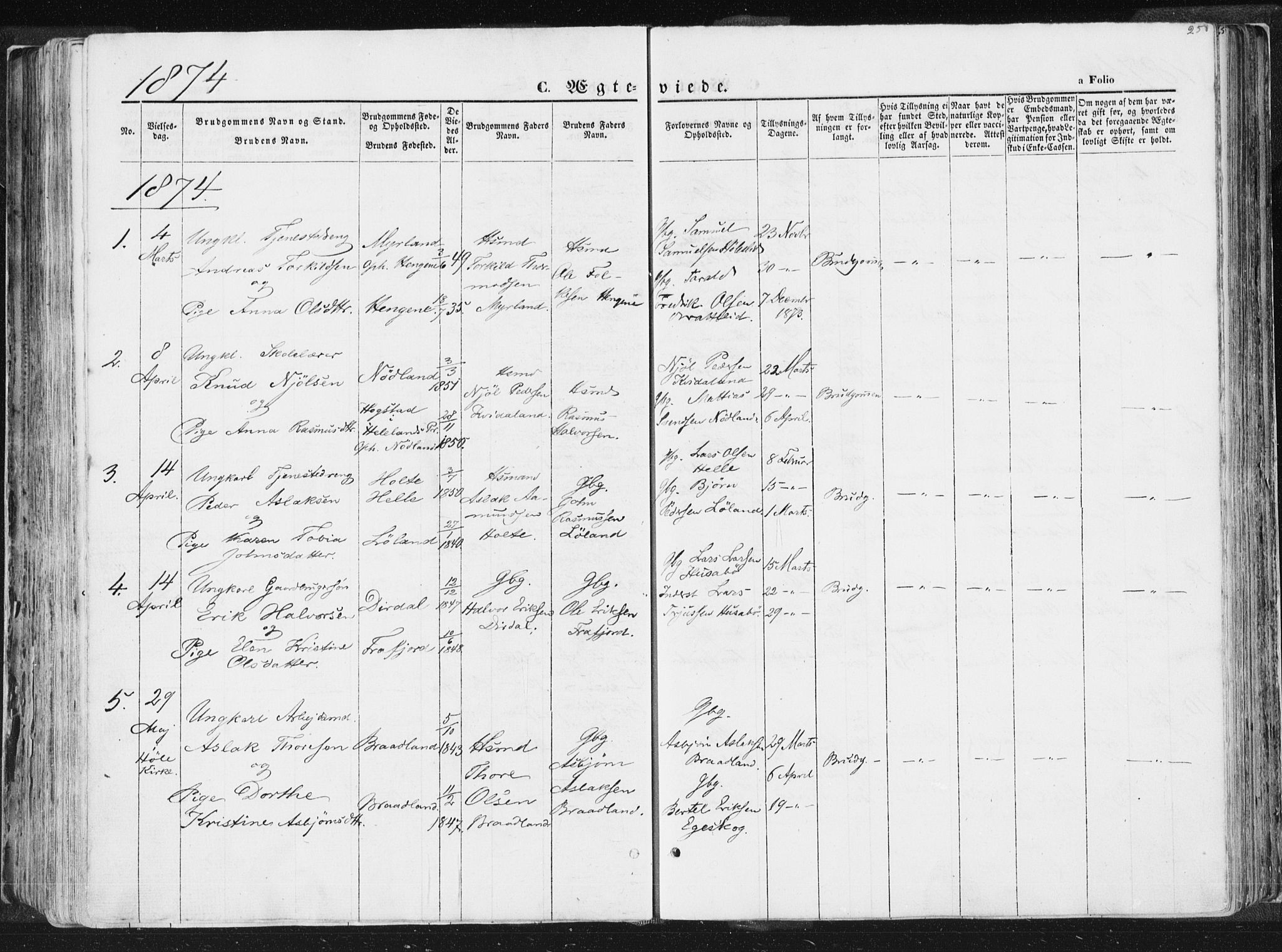 Høgsfjord sokneprestkontor, SAST/A-101624/H/Ha/Haa/L0001: Parish register (official) no. A 1, 1854-1875, p. 258