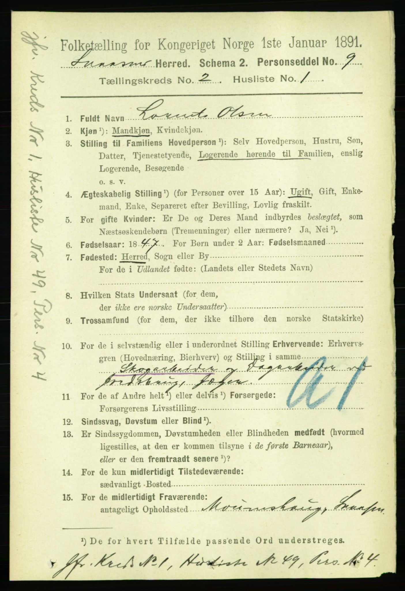 RA, 1891 census for 1736 Snåsa, 1891, p. 467