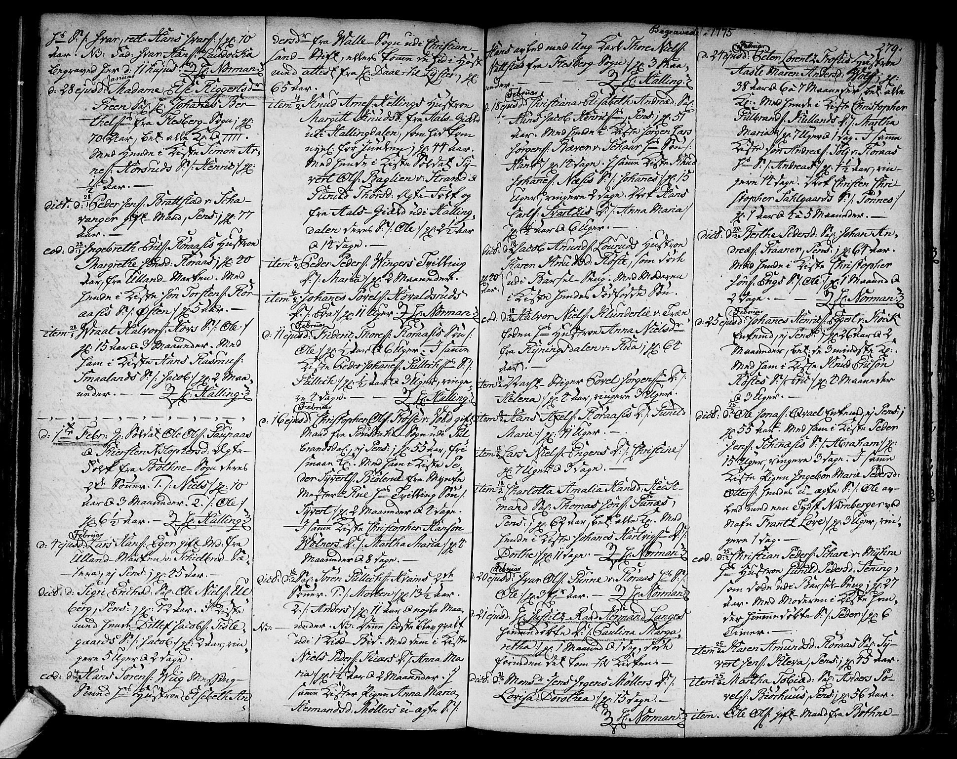 Kongsberg kirkebøker, SAKO/A-22/F/Fa/L0005: Parish register (official) no. I 5, 1769-1782, p. 279