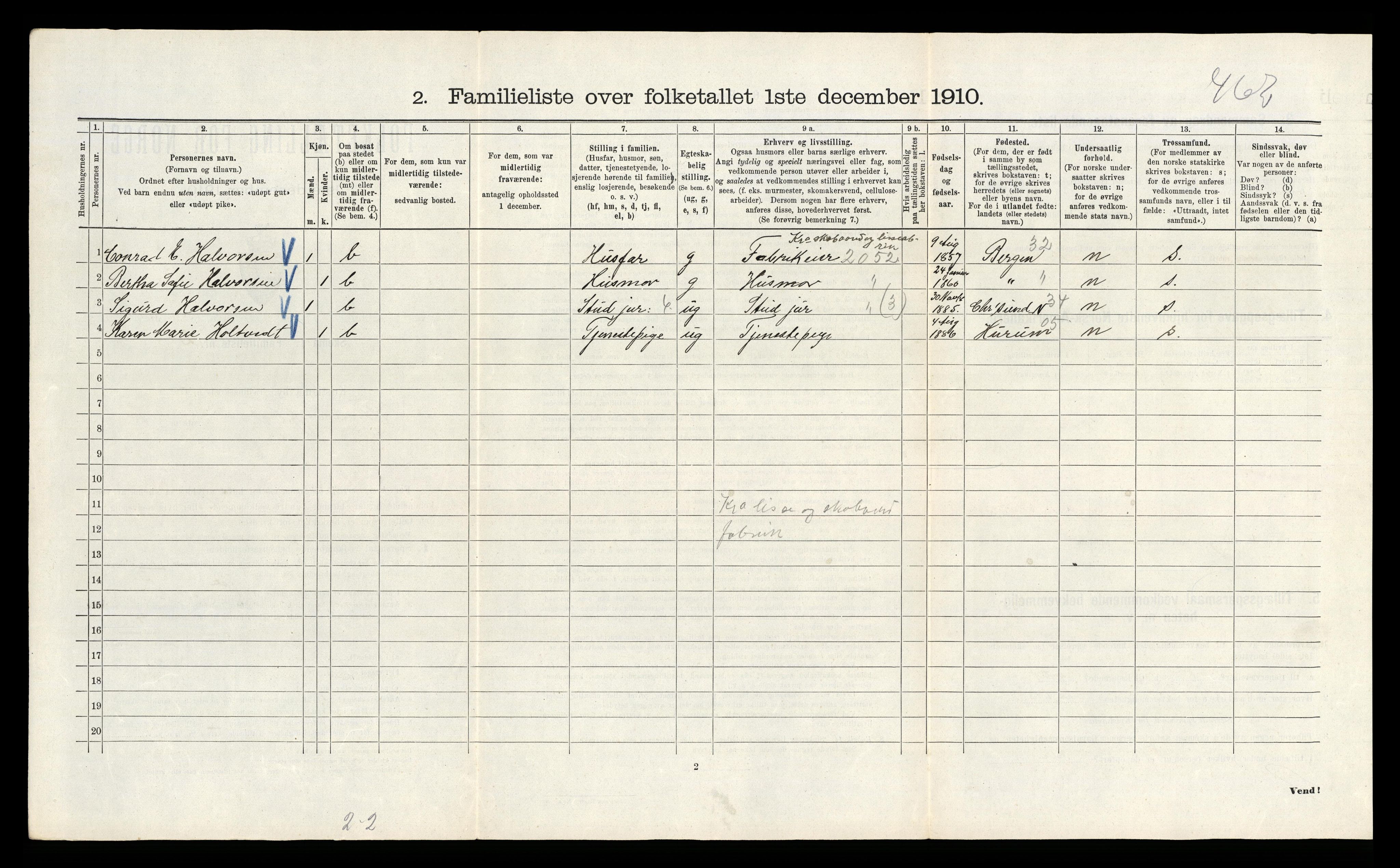 RA, 1910 census for Kristiania, 1910, p. 104634