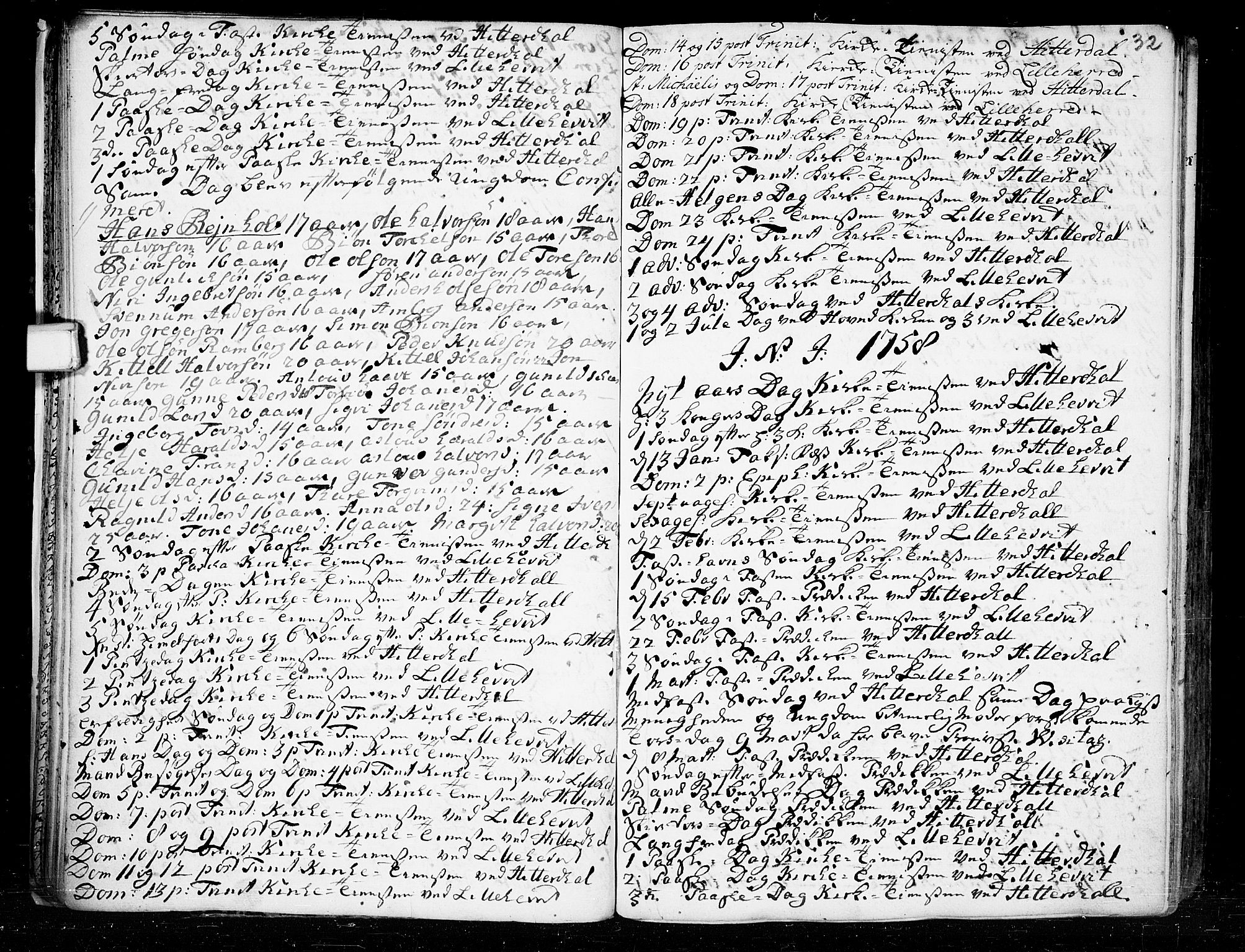 Heddal kirkebøker, SAKO/A-268/F/Fa/L0003: Parish register (official) no. I 3, 1723-1783, p. 32