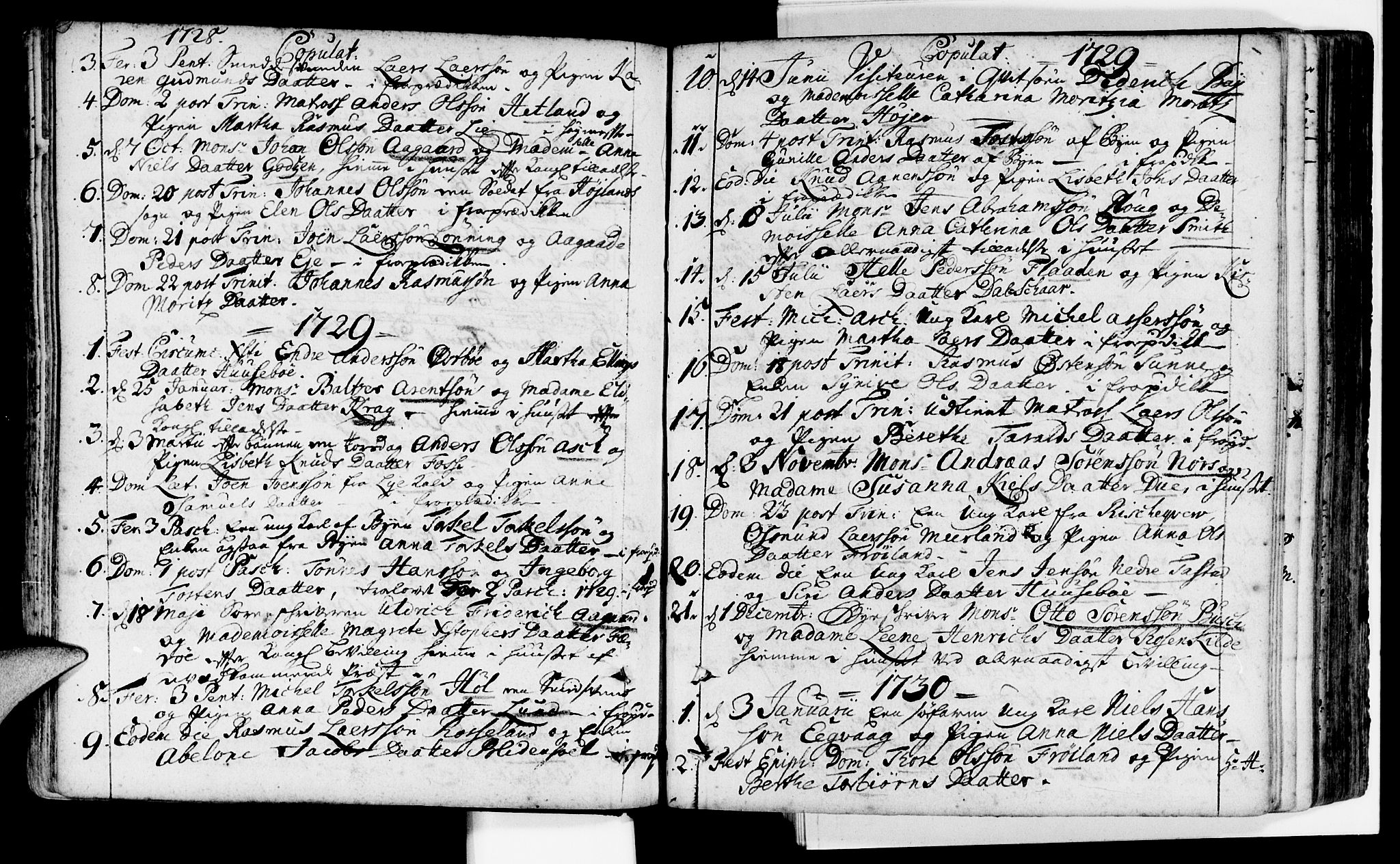 Domkirken sokneprestkontor, AV/SAST-A-101812/001/30/30BA/L0002: Parish register (official) no. A 2 /1, 1727-1738