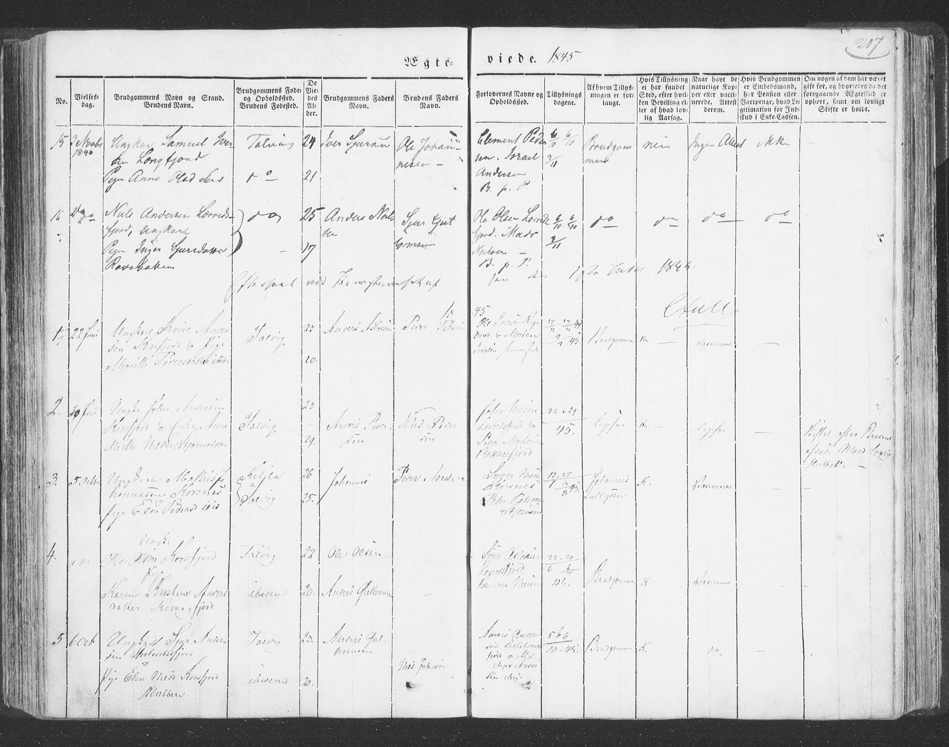 Talvik sokneprestkontor, SATØ/S-1337/H/Ha/L0009kirke: Parish register (official) no. 9, 1837-1852, p. 217