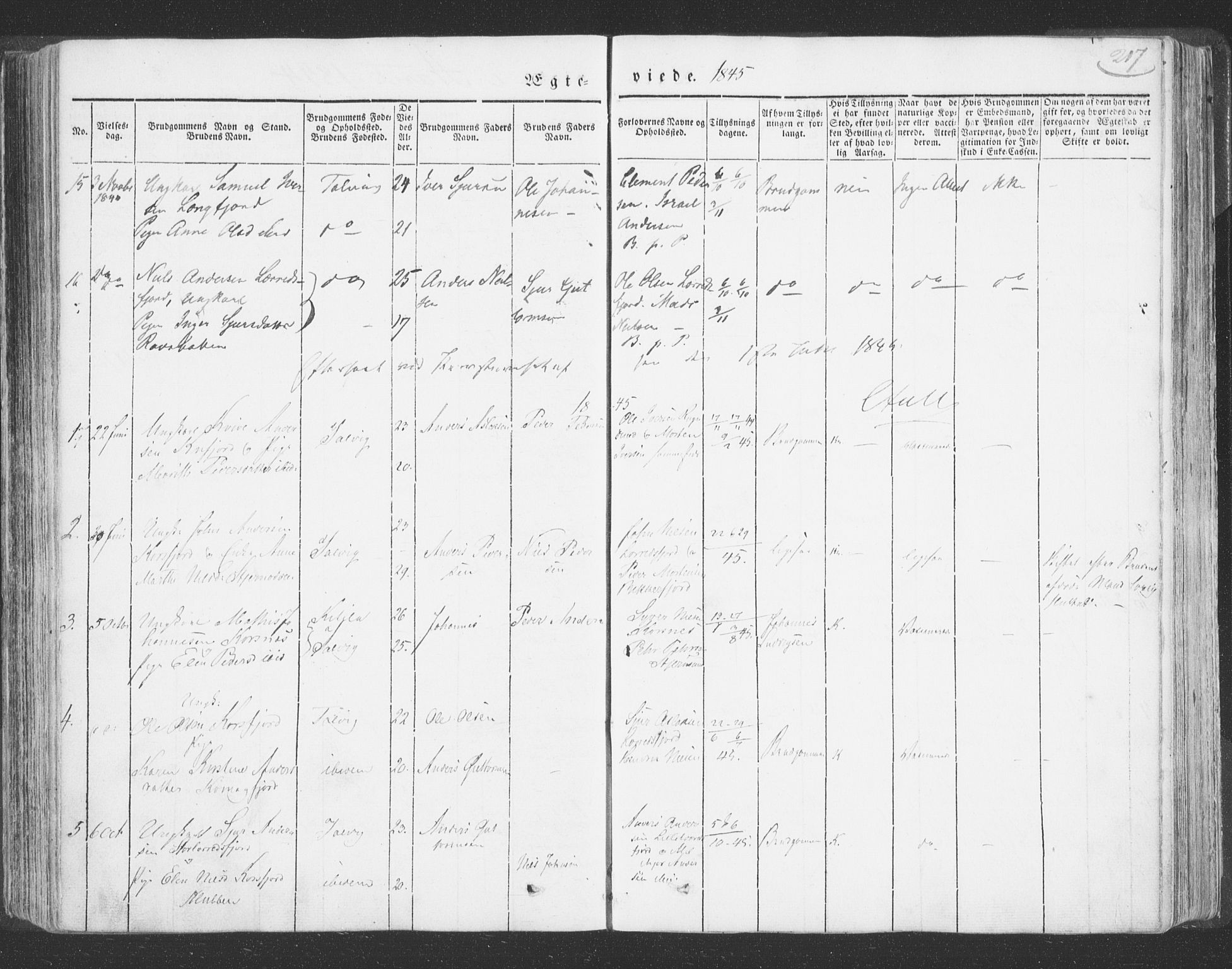 Talvik sokneprestkontor, AV/SATØ-S-1337/H/Ha/L0009kirke: Parish register (official) no. 9, 1837-1852, p. 217