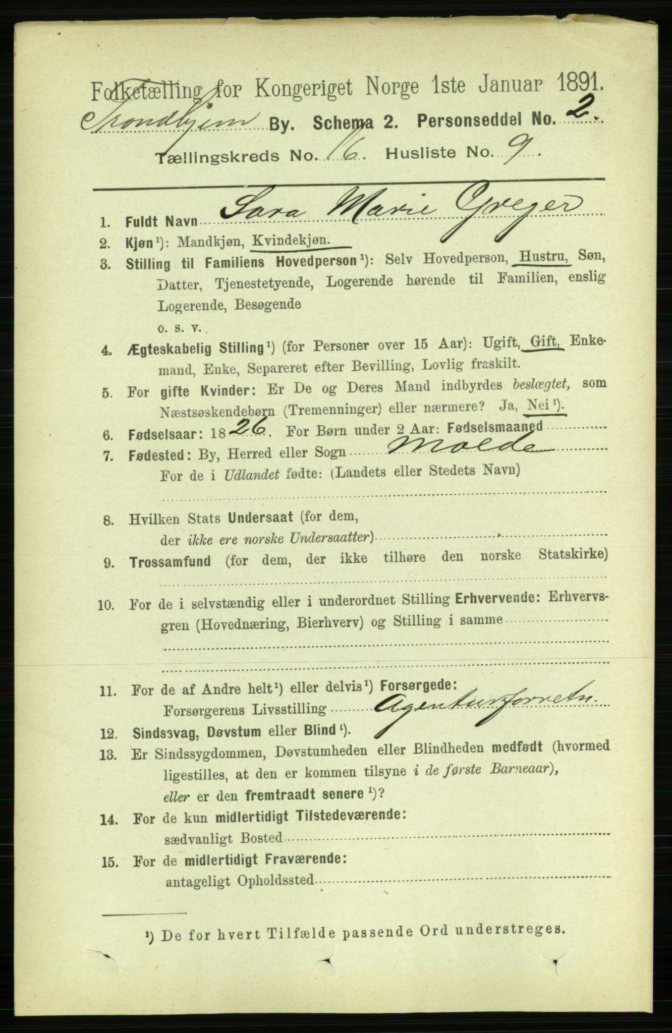 RA, 1891 census for 1601 Trondheim, 1891, p. 12419