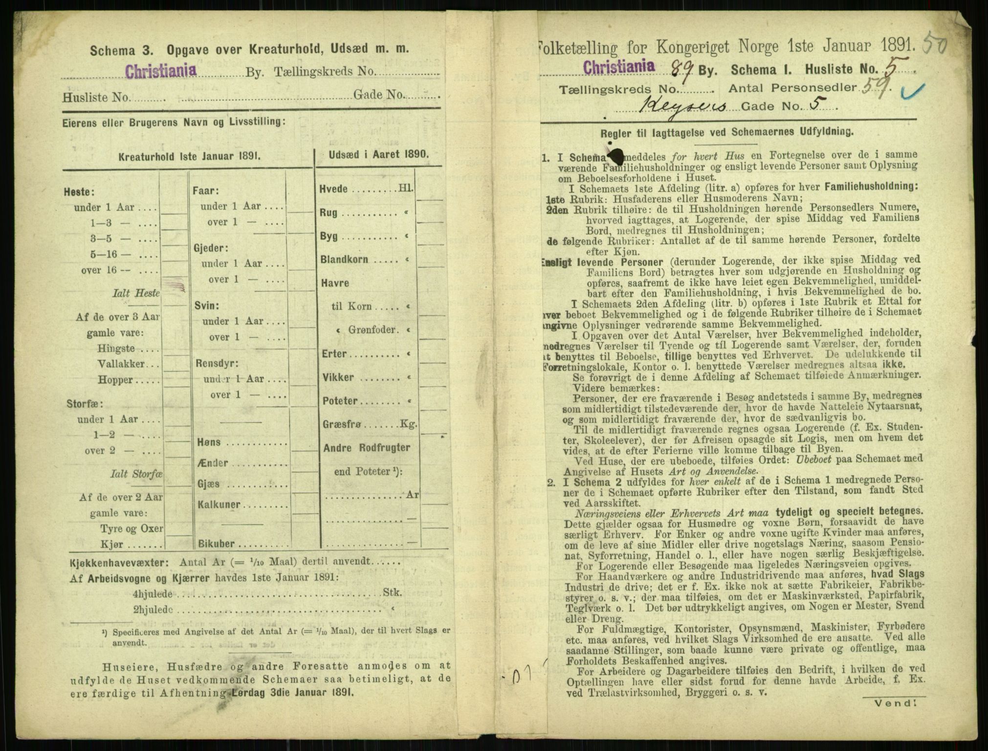 RA, 1891 census for 0301 Kristiania, 1891, p. 43887