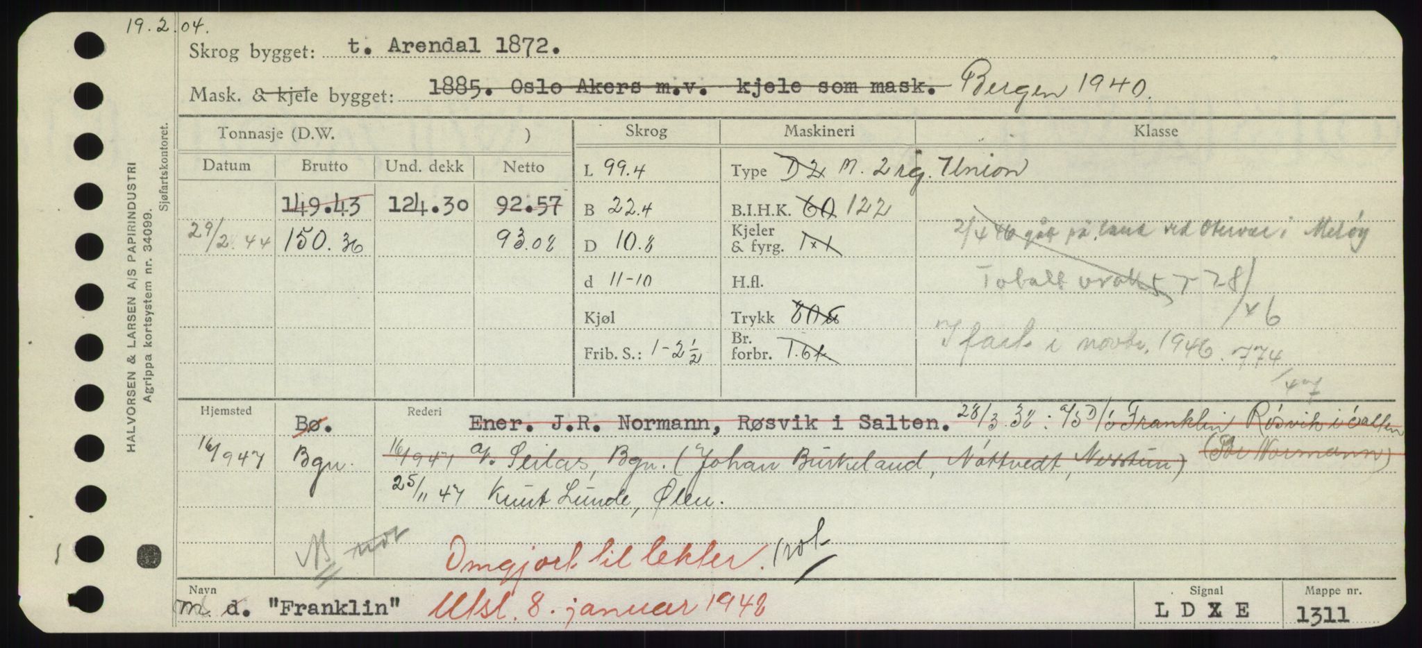 Sjøfartsdirektoratet med forløpere, Skipsmålingen, RA/S-1627/H/Hd/L0011: Fartøy, Fla-Får, p. 325