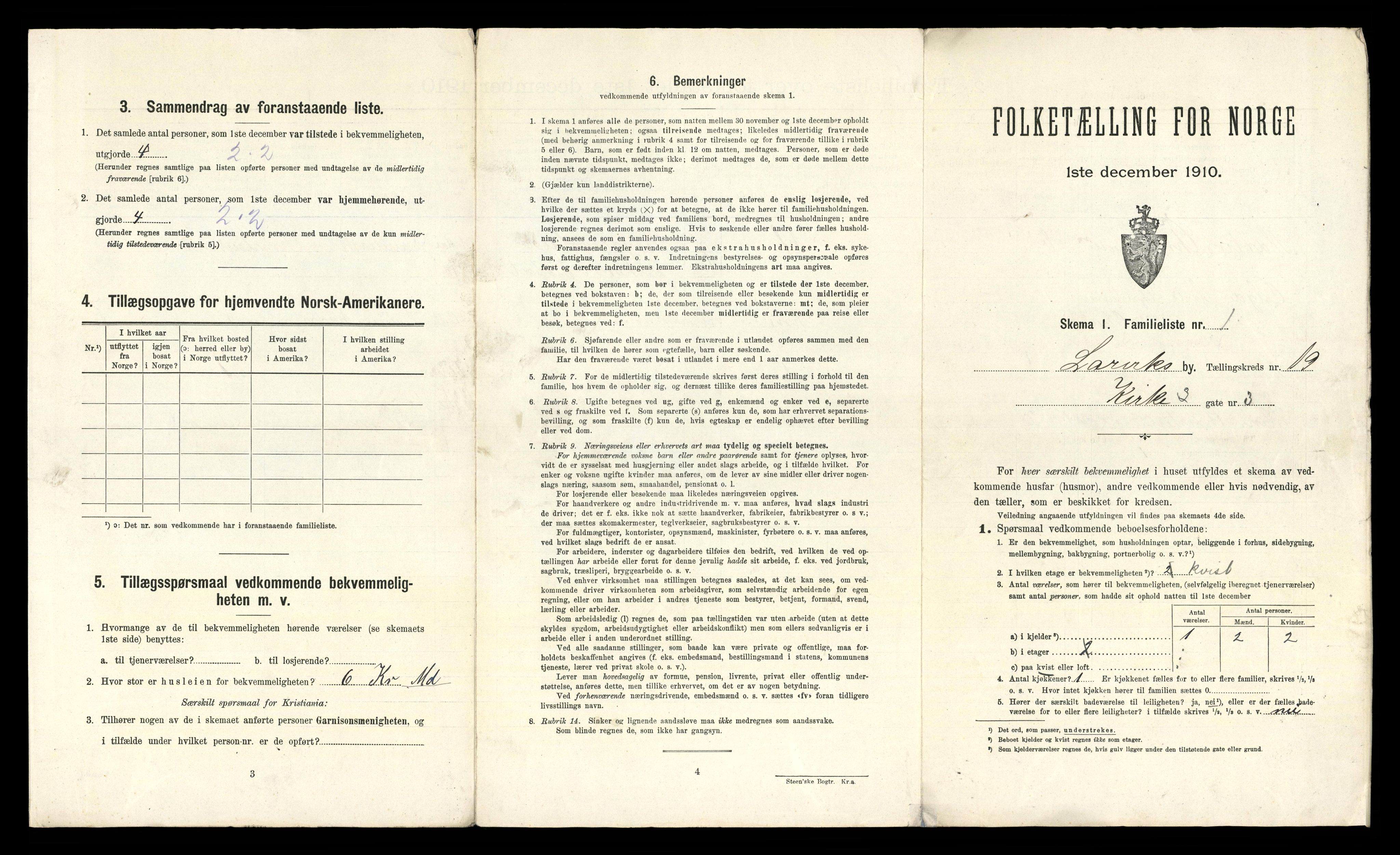 RA, 1910 census for Larvik, 1910, p. 5997