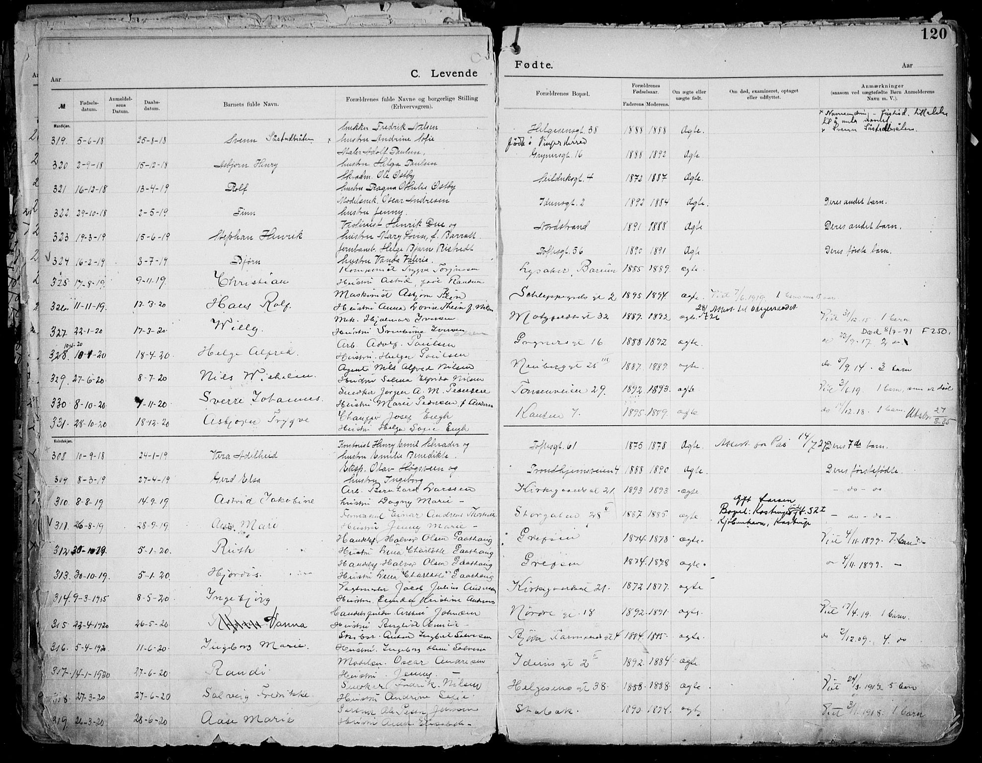 Første Metodistkirke Oslo -  menighetsprotokoller, SAO/PAO-0067/F/L0004: Dissenter register no. 4, 1892-1927, p. 120