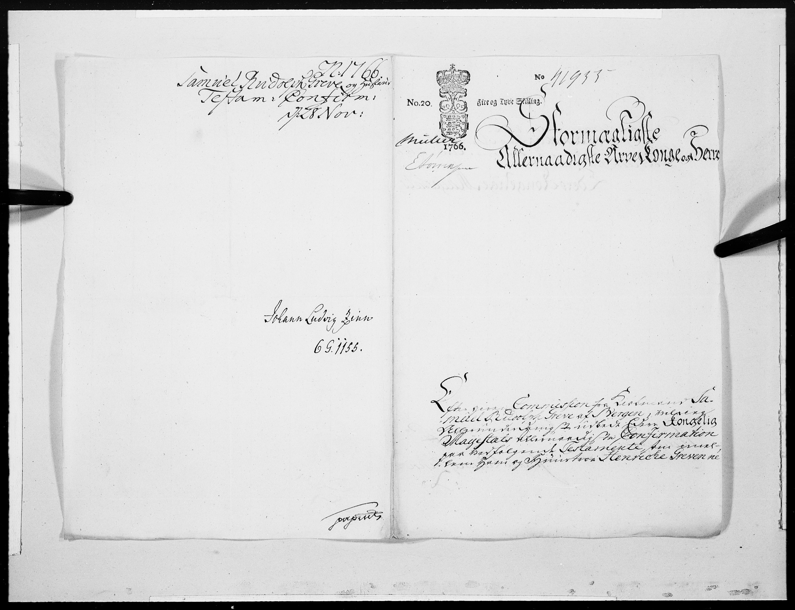 Danske Kanselli 1572-1799, AV/RA-EA-3023/F/Fc/Fcc/Fcca/L0193: Norske innlegg 1572-1799, 1766, p. 474