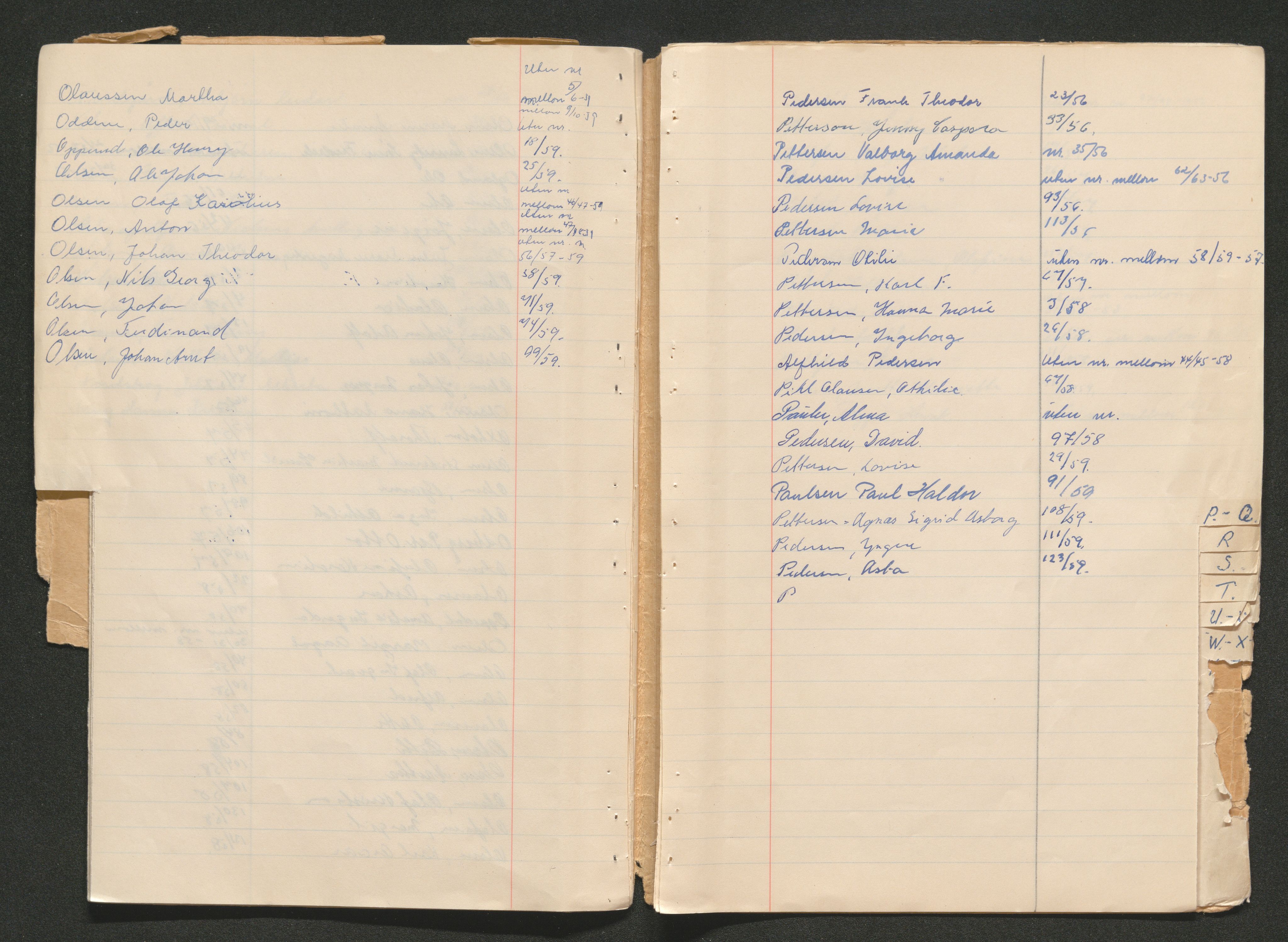 Larvik sorenskriveri, AV/SAKO-A-83/H/Ha/L0016: Register , 1956-1969
